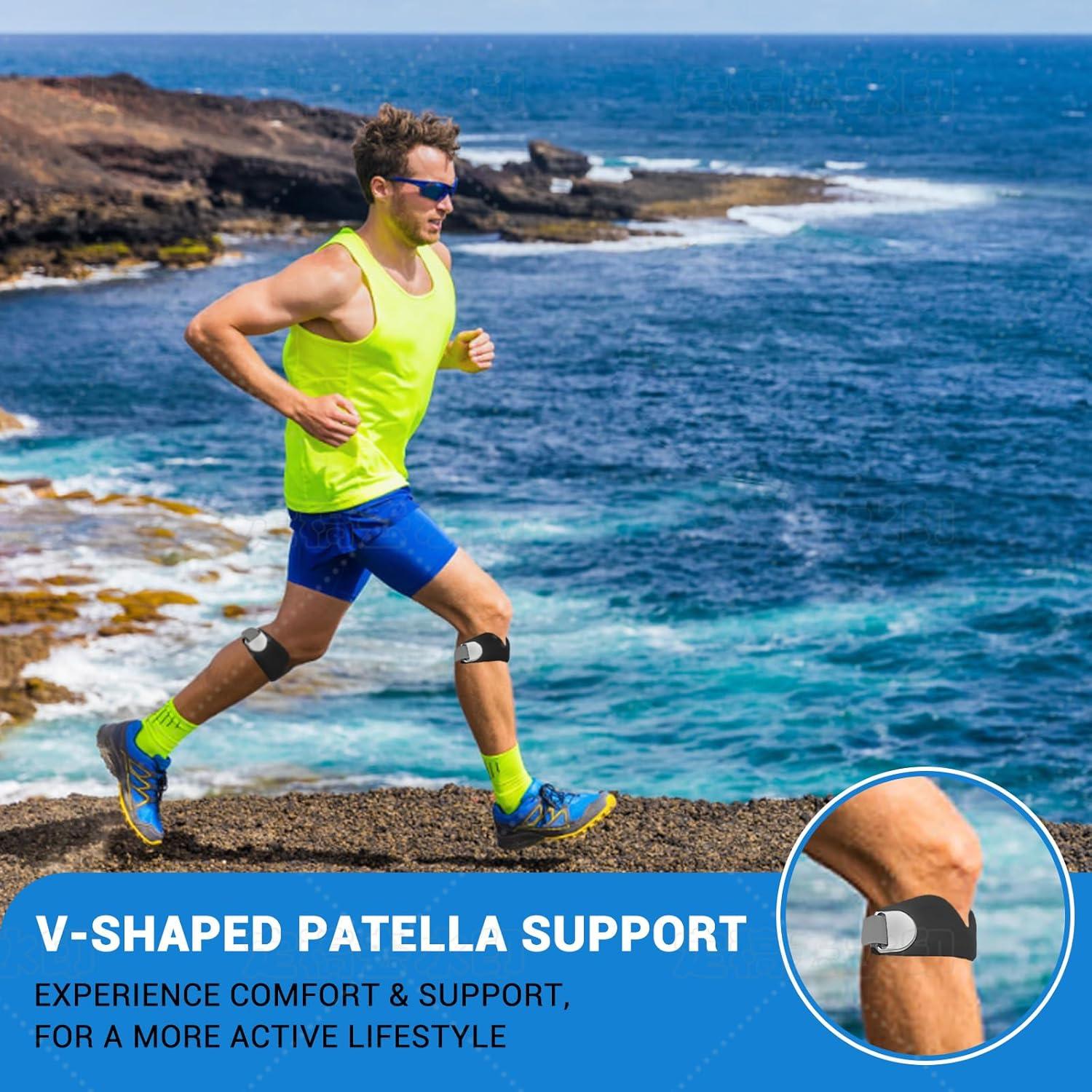 Correa de Soporte Patelar de Silicona Ajustable - Negro Clásico