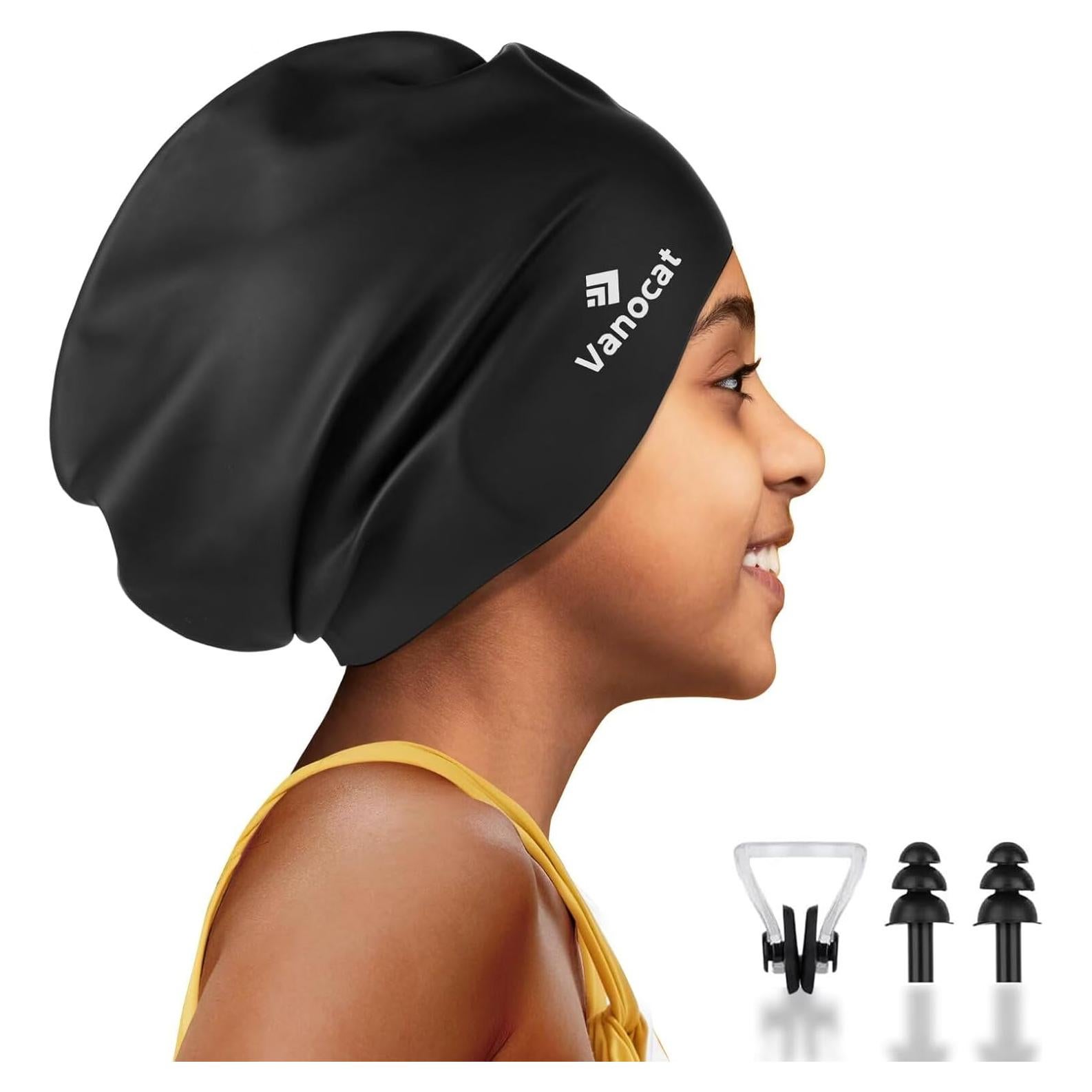 Gorro de Natación Extra Grande Vanocat para Niños Cabello Largo
