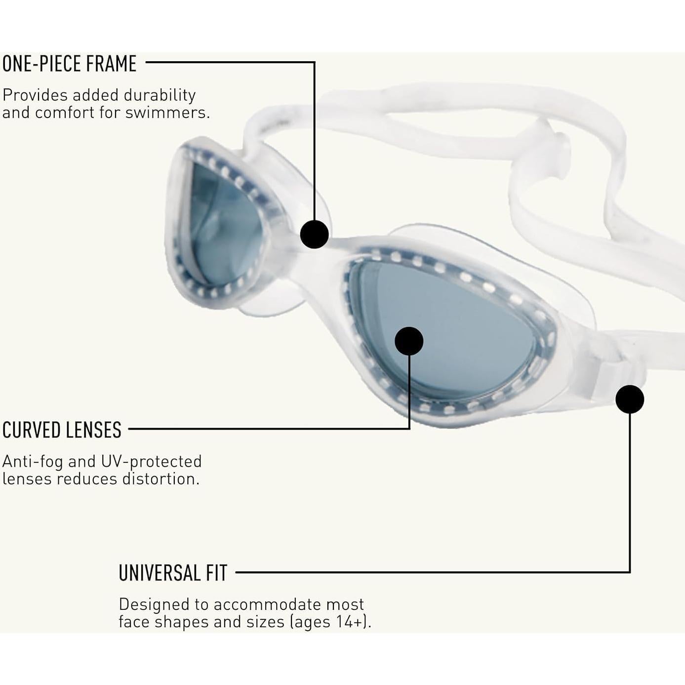 Gafas de Natación FINIS Energy - Lentes Curvadas UV y Antiempañantes