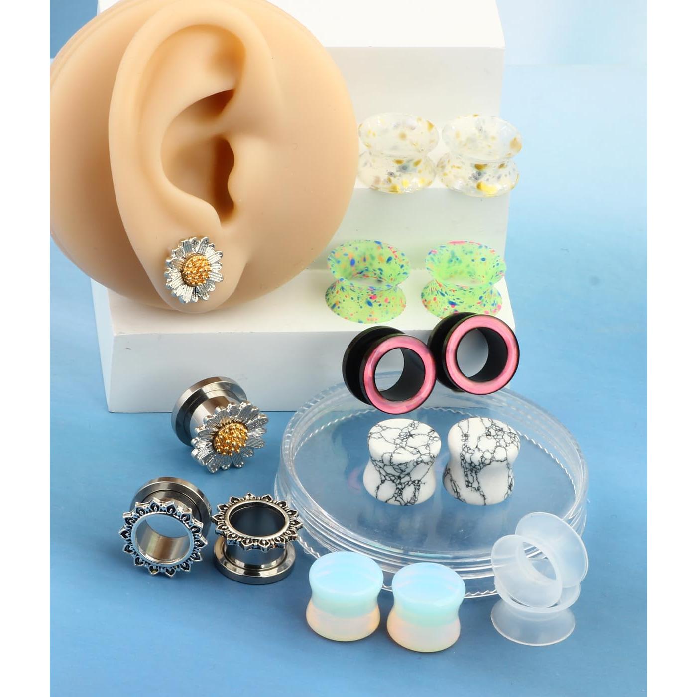 Túneles de Oreja TIANCI FBYJS 8 Pares Acero Inoxidable 2G-16mm