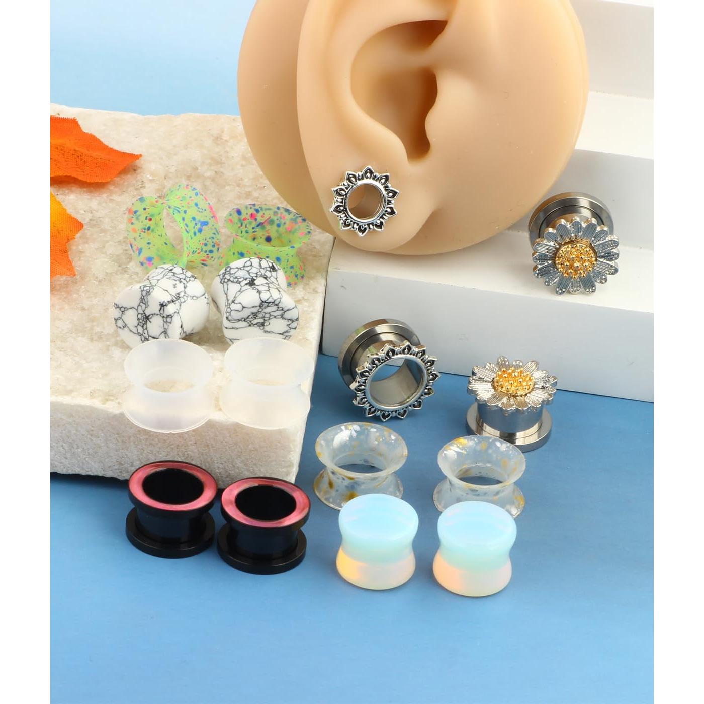 Túneles de Oreja TIANCI FBYJS 8 Pares Acero Inoxidable 2G-16mm