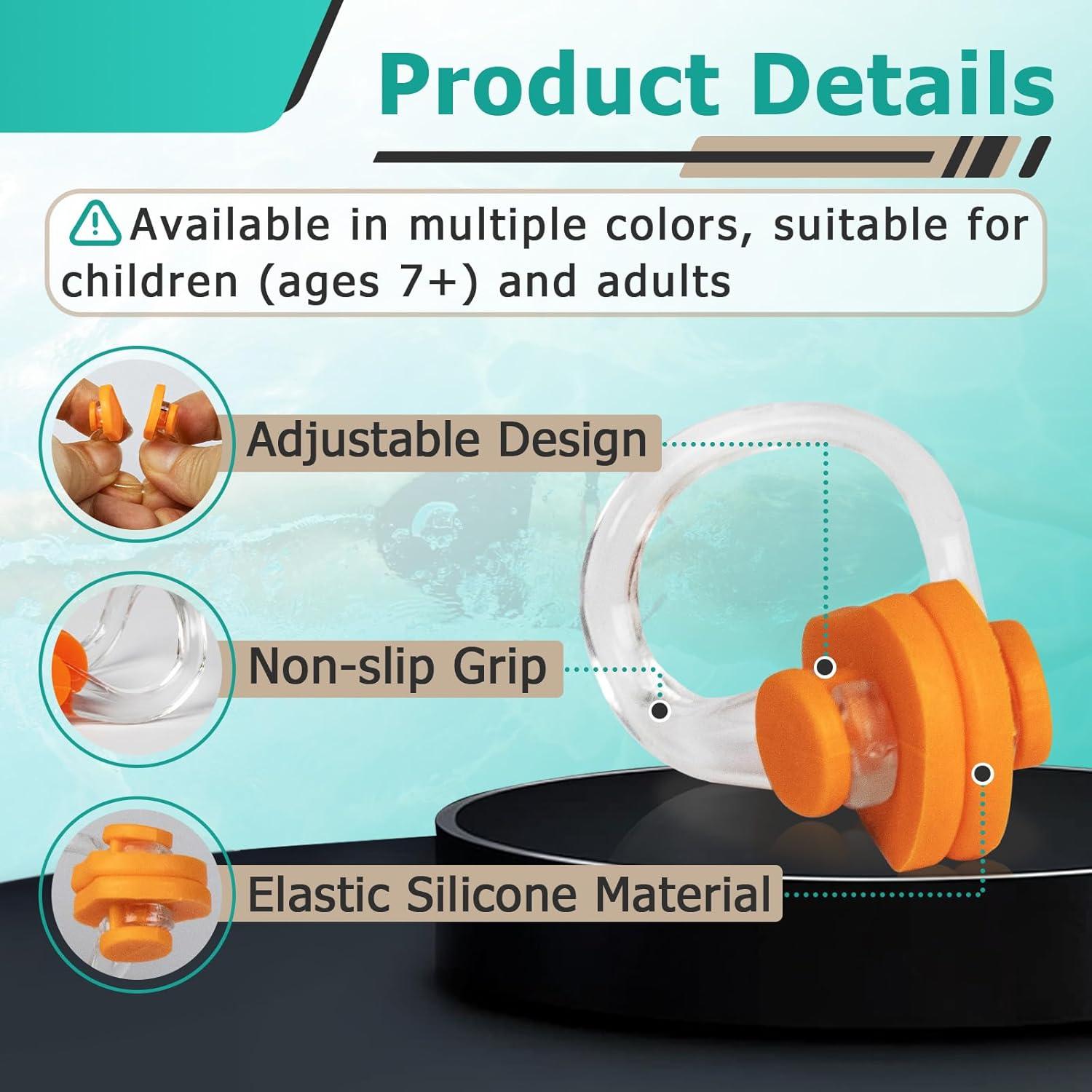 28 Tapones de Nariz para Nadar Gfdoso Silicona 7 Colores