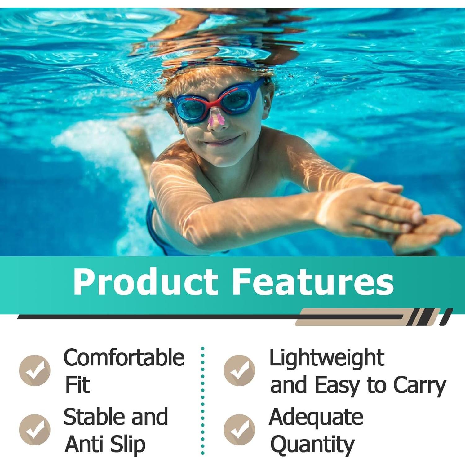 28 Tapones de Nariz para Nadar Gfdoso Silicona 7 Colores