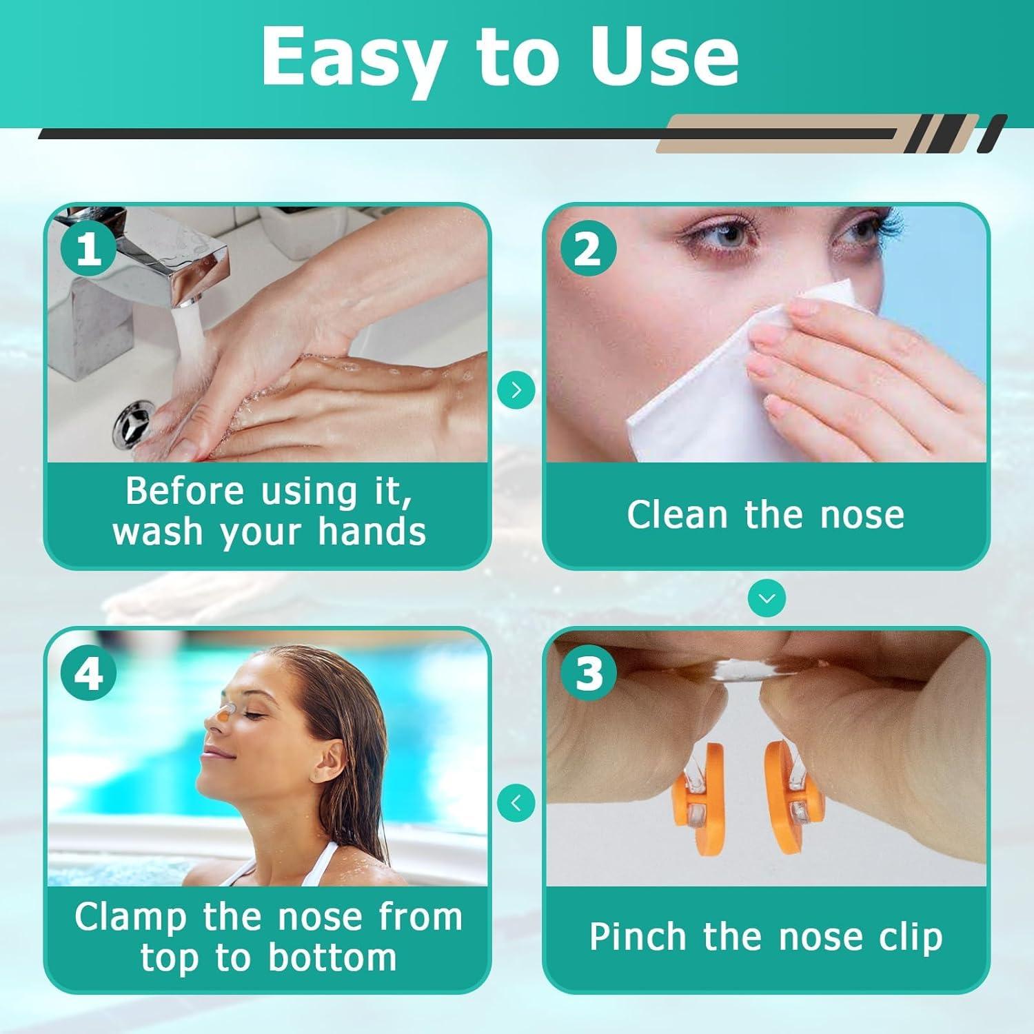 28 Tapones de Nariz para Nadar Gfdoso Silicona 7 Colores