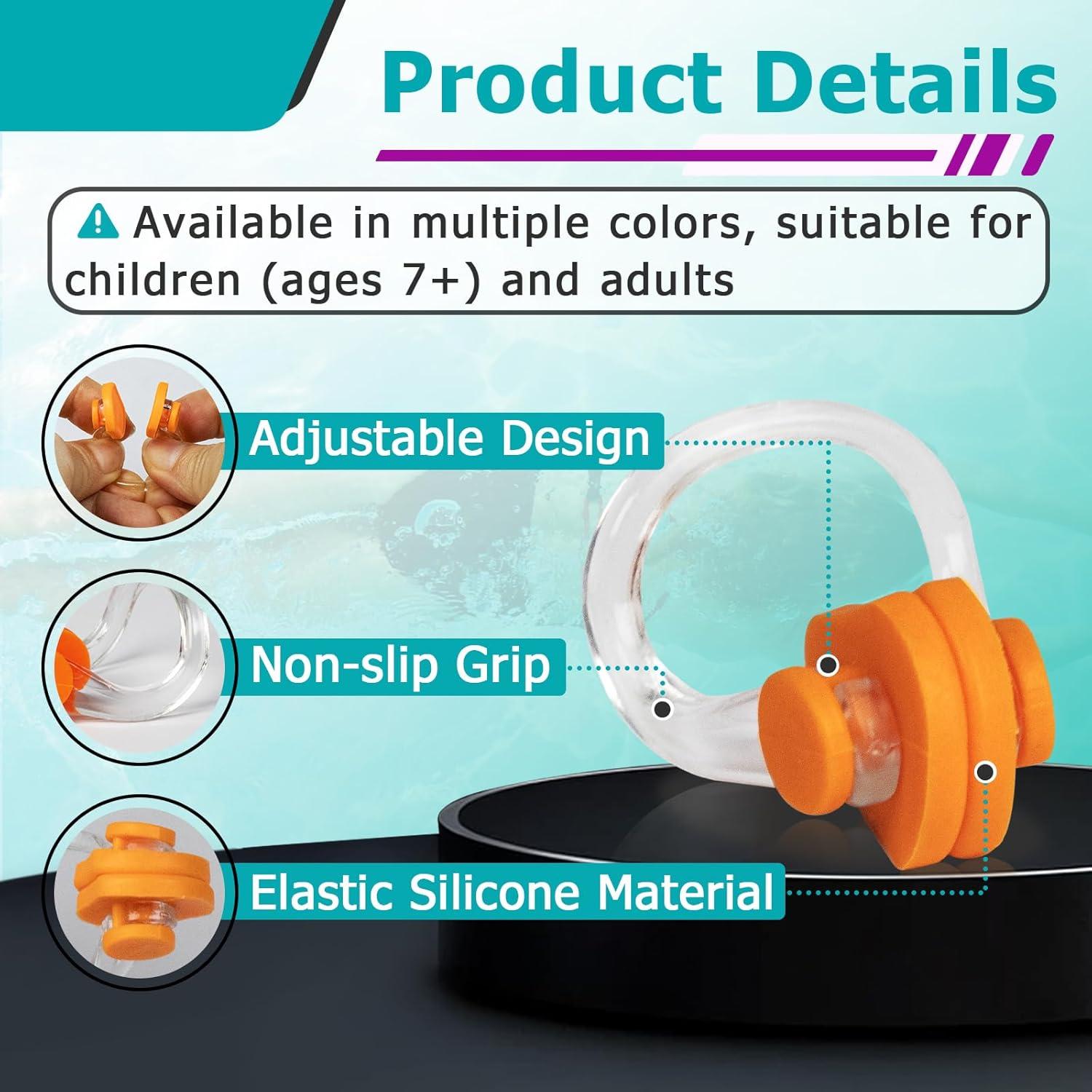 40 Clips de Nariz para Natación Joworthy - Silicona Impermeable