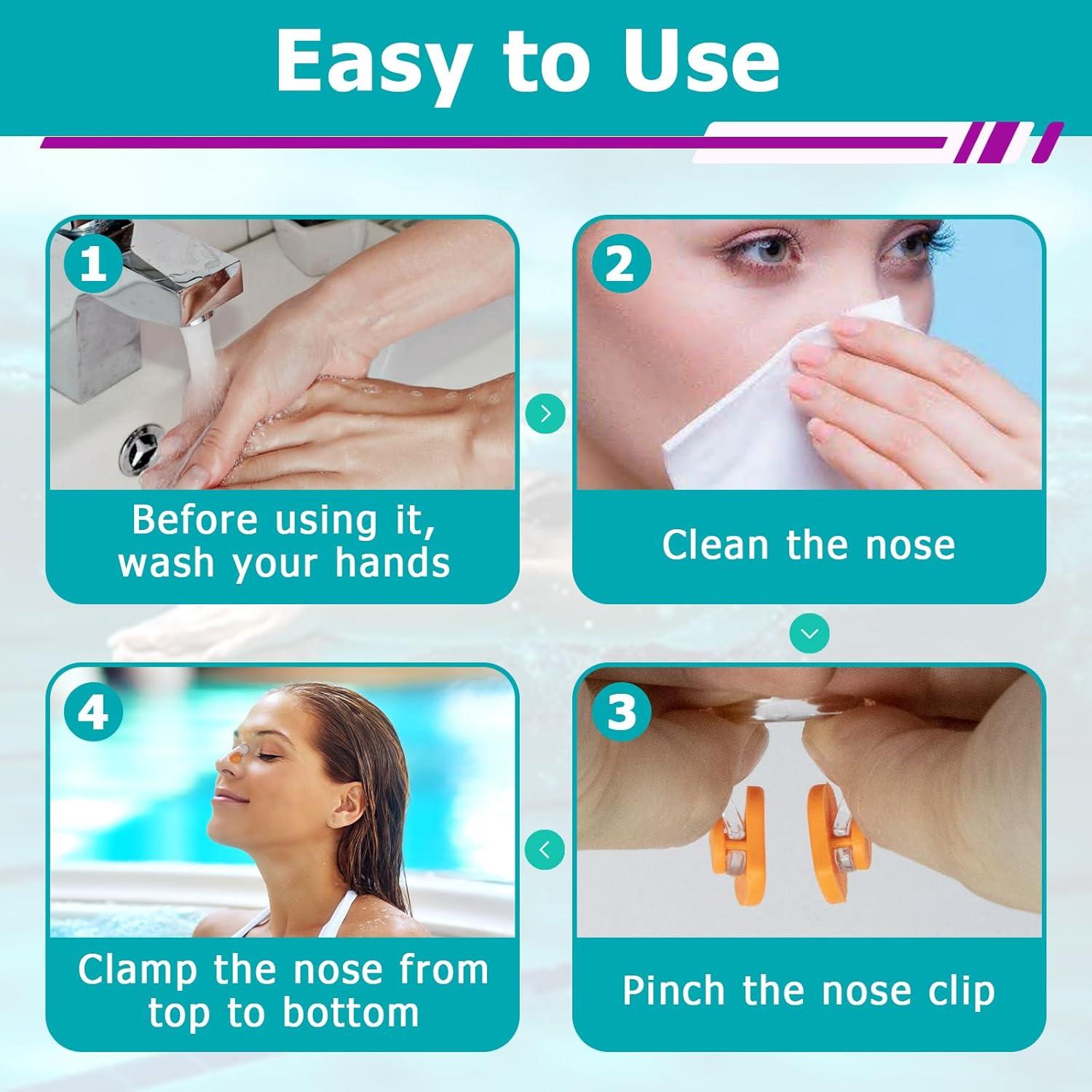 40 Clips de Nariz para Natación Joworthy - Silicona Impermeable