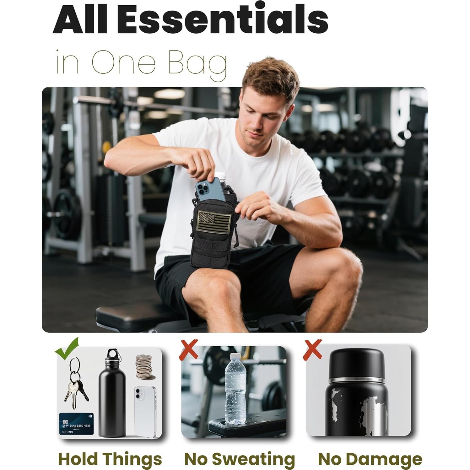 Soporte para Botella de Agua DEFUNX WBH02 Nylon 32 Oz Negro