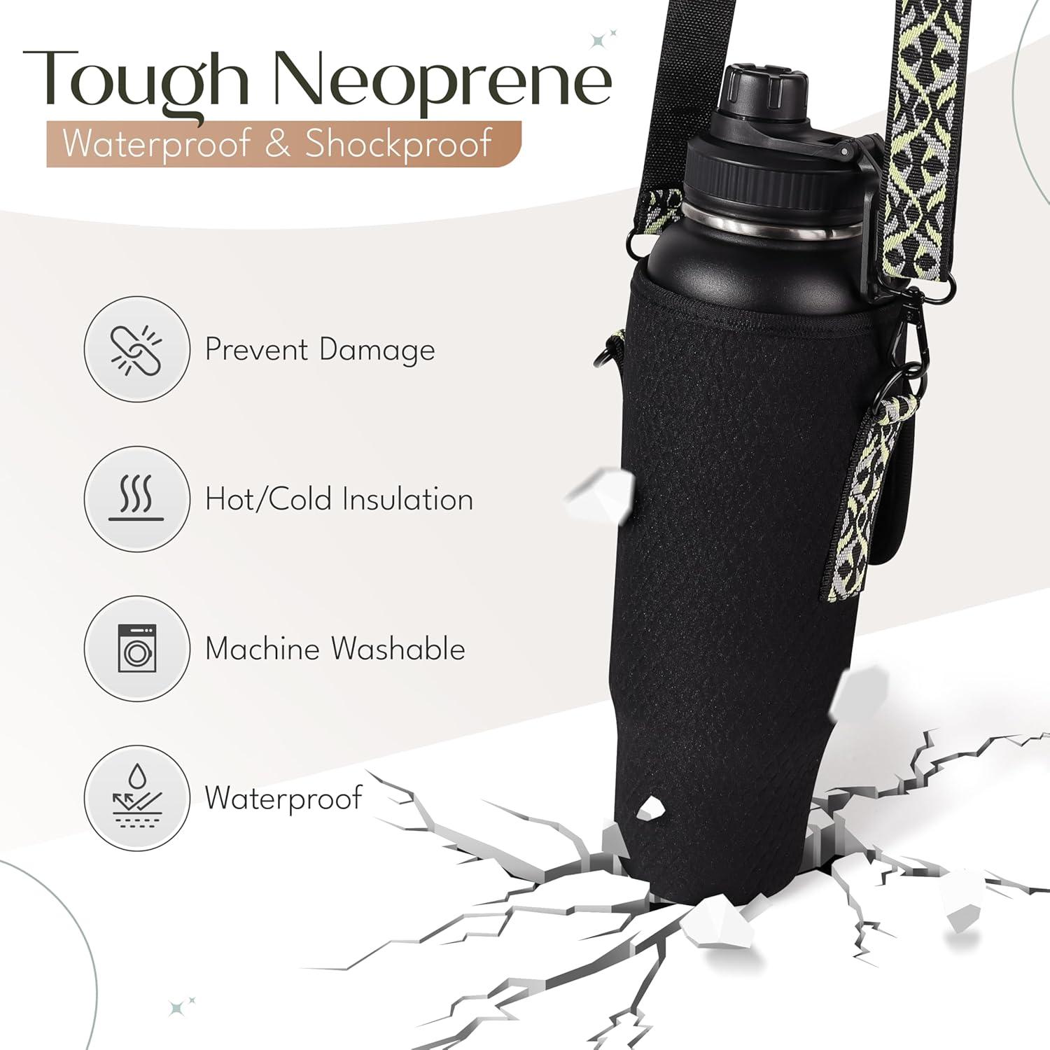 Bolsa Cruzada para Botella de Agua Travola - 40 oz, RFID, Negro