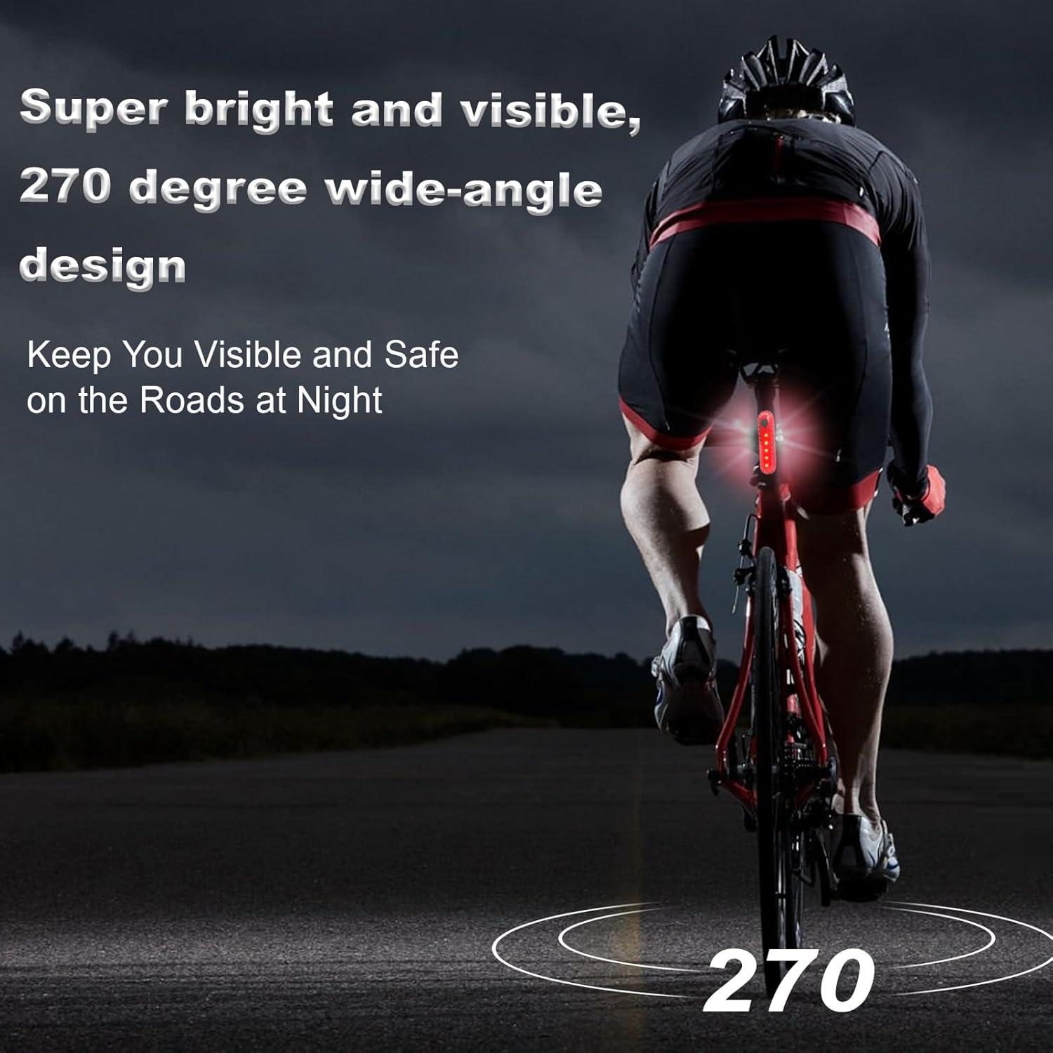 Luz Trasera LED Vyqorielx Recargable USB Rojo IPX4 4 Modos