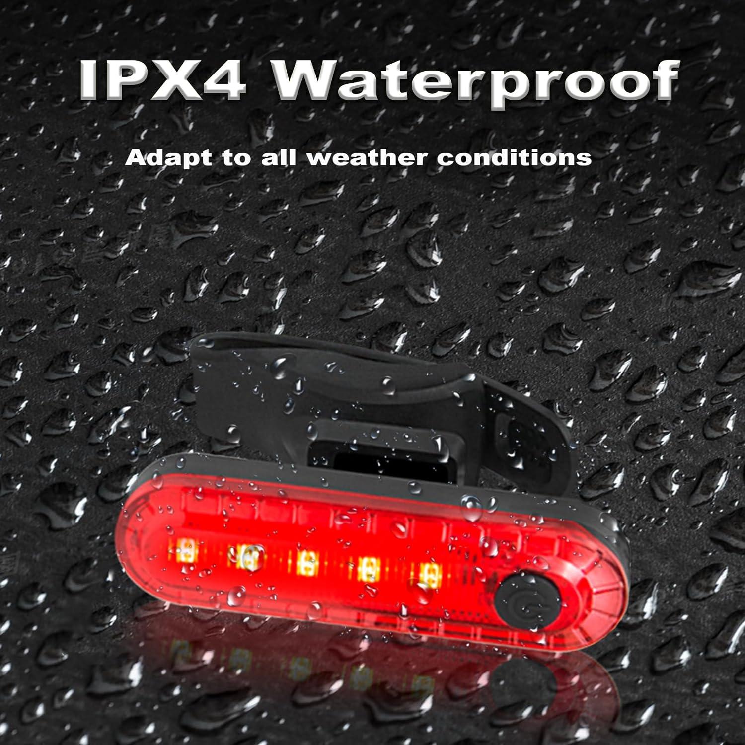 Luz Trasera LED Vyqorielx Recargable USB Rojo IPX4 4 Modos