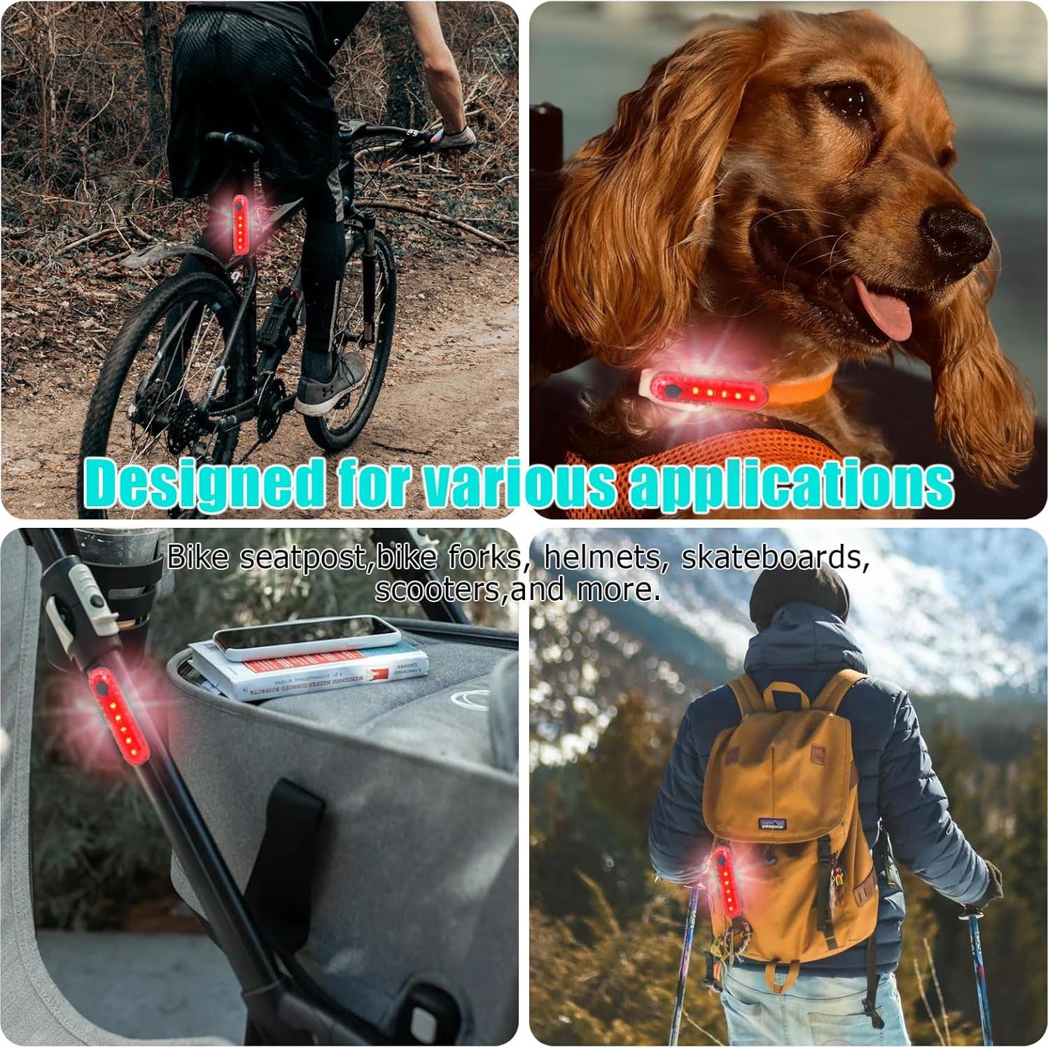 Luz Trasera LED Vyqorielx Recargable USB Rojo IPX4 4 Modos