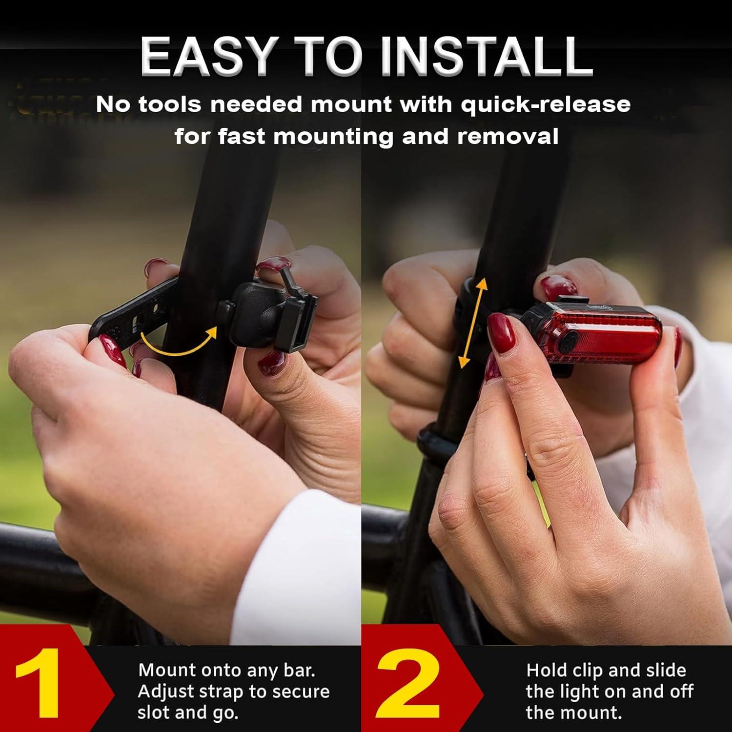 Luz Trasera LED Vyqorielx Recargable USB Rojo IPX4 4 Modos