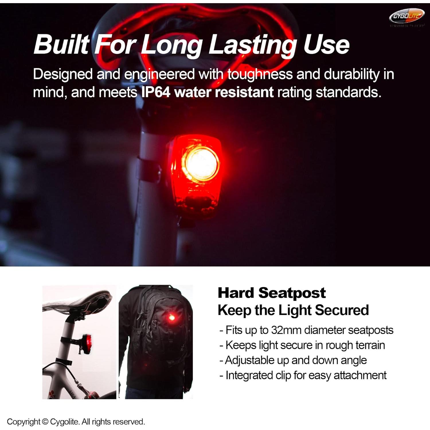 Luz Trasera de Bicicleta Cygolite Hotshot SL 50 Lúmenes USB