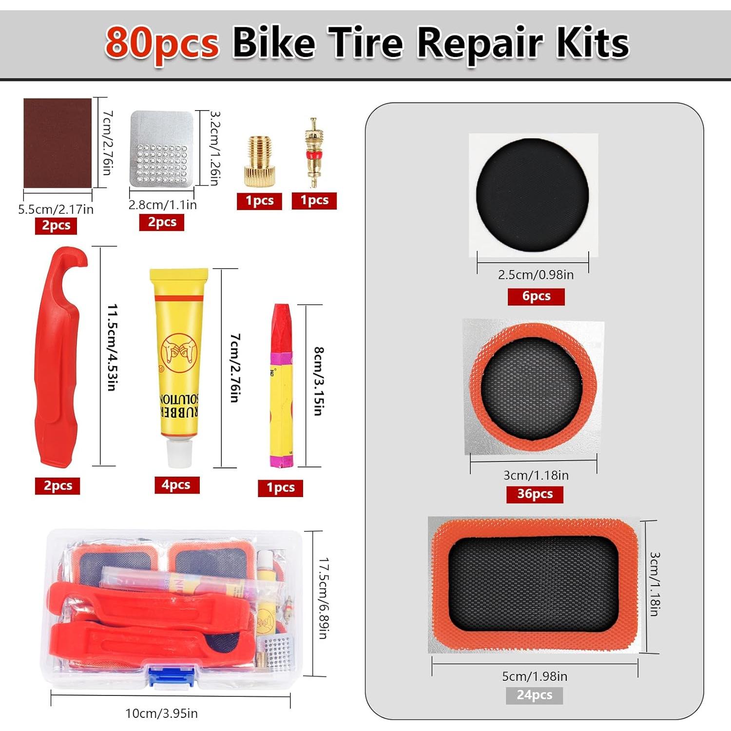 Kit de Reparación de Neumáticos de Bicicleta Smelish 80 Piezas