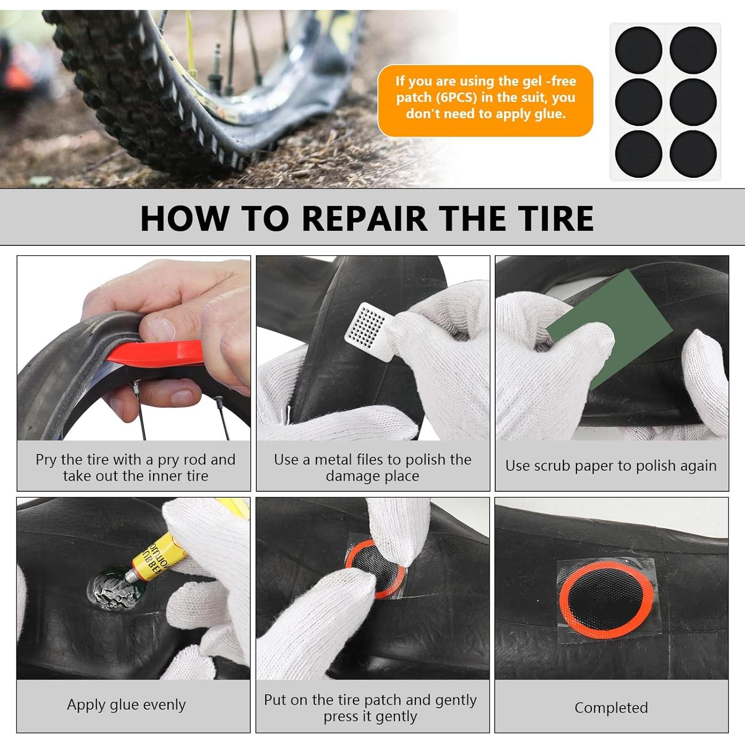 Kit de Reparación de Neumáticos de Bicicleta Smelish 80 Piezas