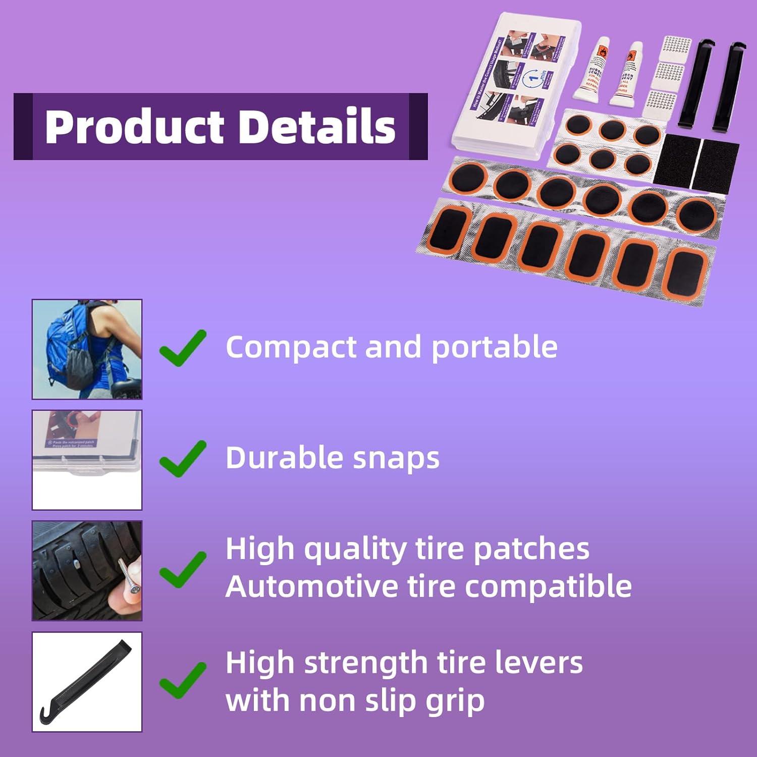 Kit de Reparación de Neumáticos de Bicicleta Genérico 27 Pcs