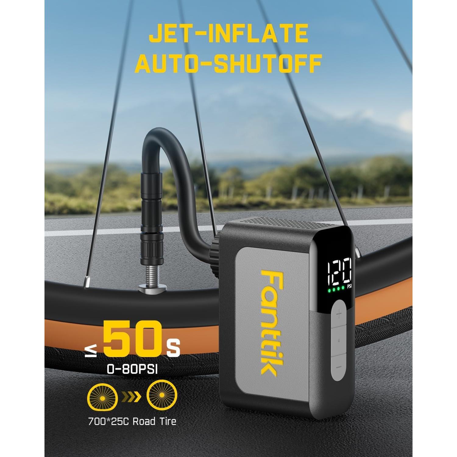 Bomba de Bicicleta Eléctrica Fanttik X10 Ace Mini 120PSI