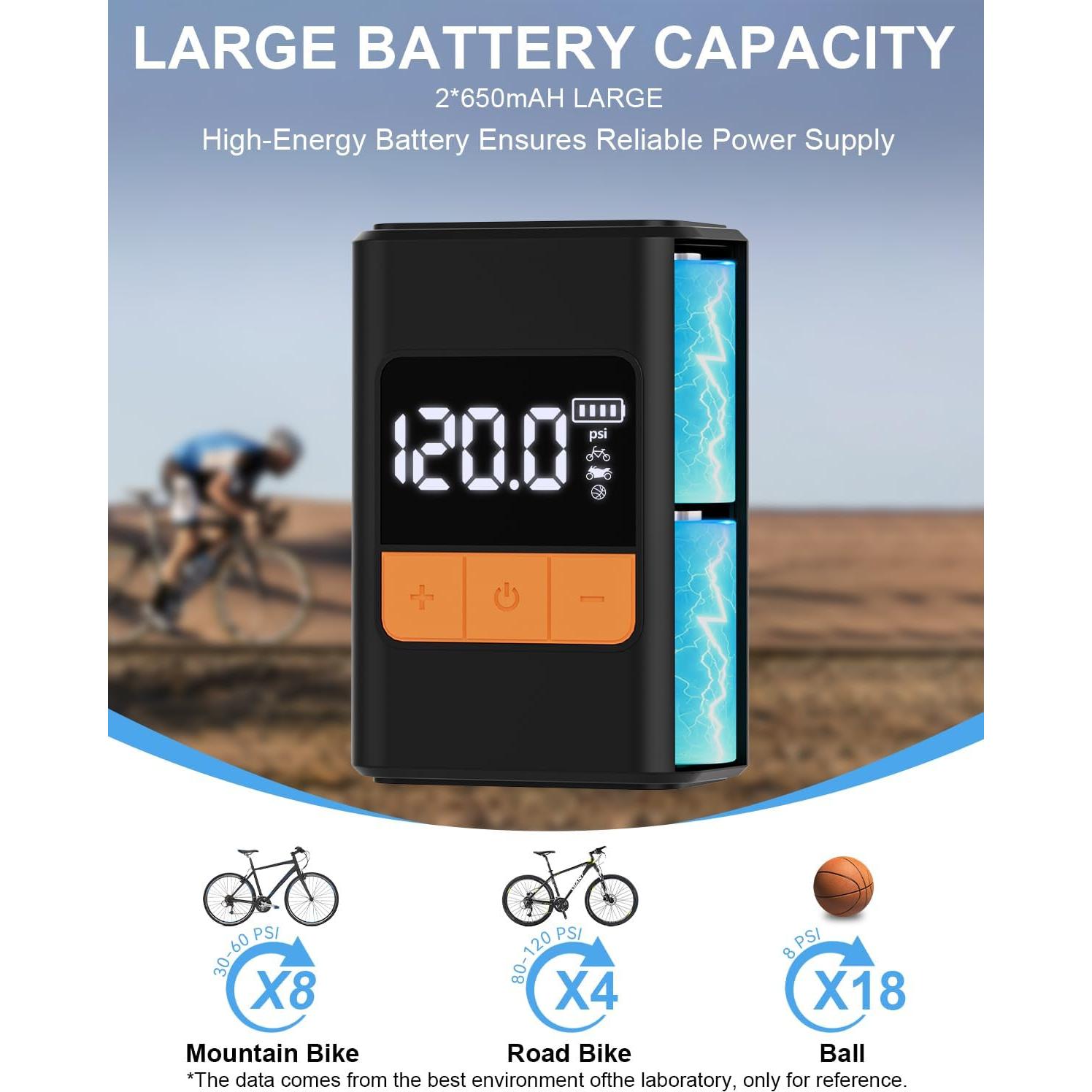 Bomba de Bicicleta Eléctrica UAGUBSH 150 PSI Portátil