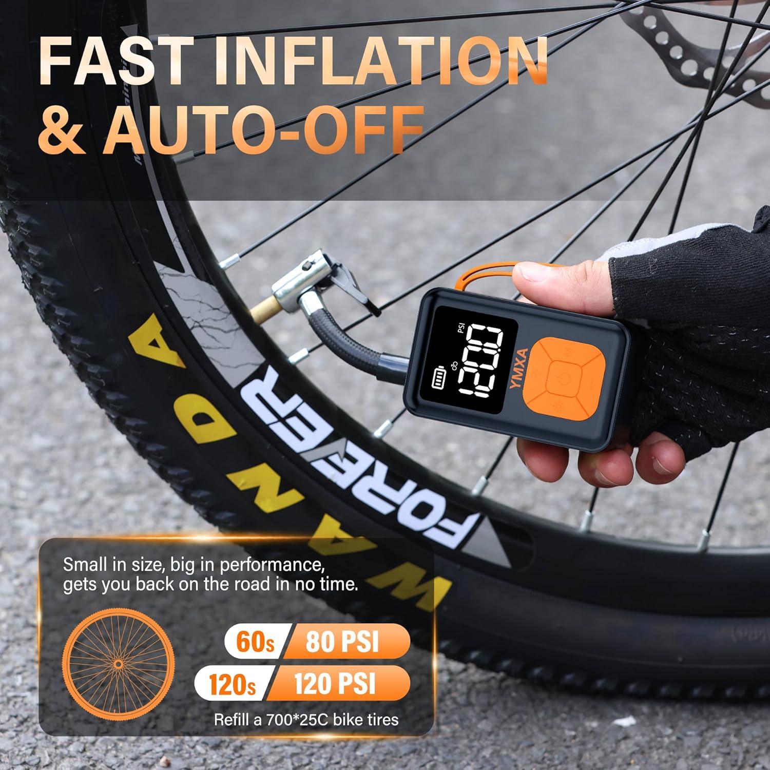 Bomba de Bicicleta Mini YMXA Q31 150 PSI Automática con Medidor