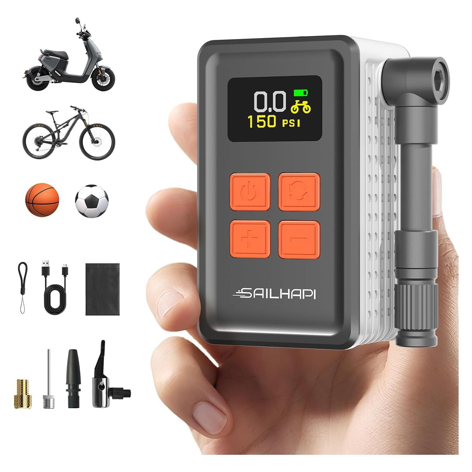 Bomba de Neumáticos Eléctrica SAILHAPI WK-BL01 150PSI