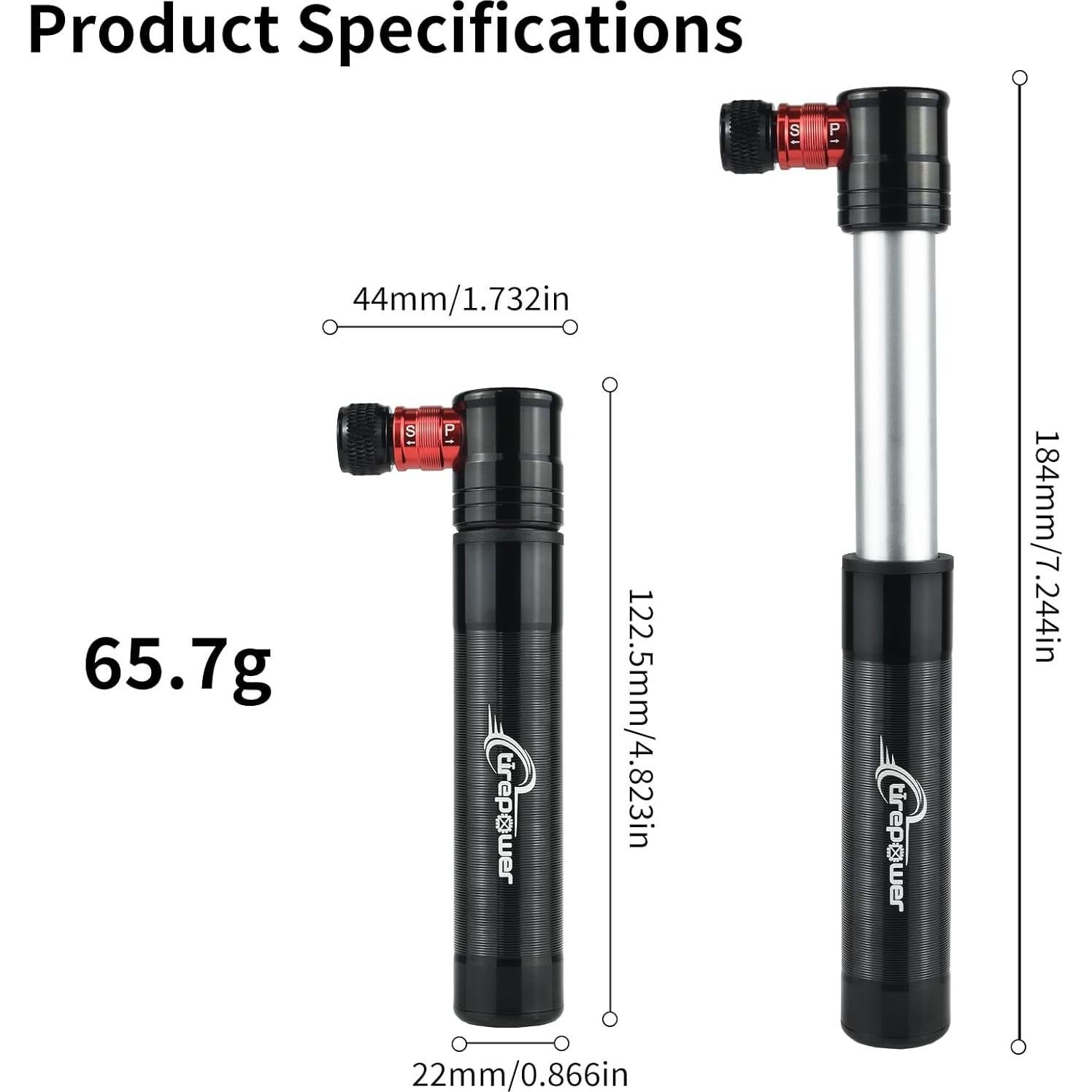 Mini bomba de bicicleta Ctrepower 811SP-AT 90 PSI aluminio