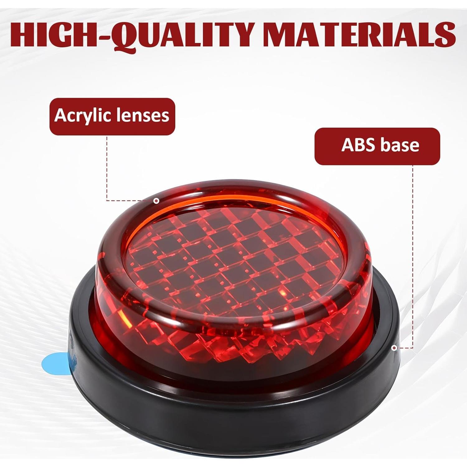 Reflectores Rojos Autoadhesivos Giantree 8 Pcs 2.4 cm