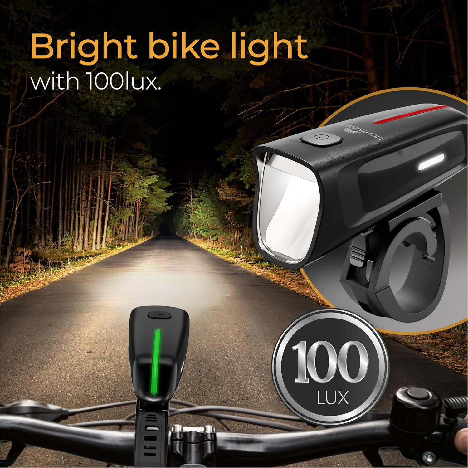 Luces para Bicicleta LICHTMEISTER 100 Lux Recargables USB-C