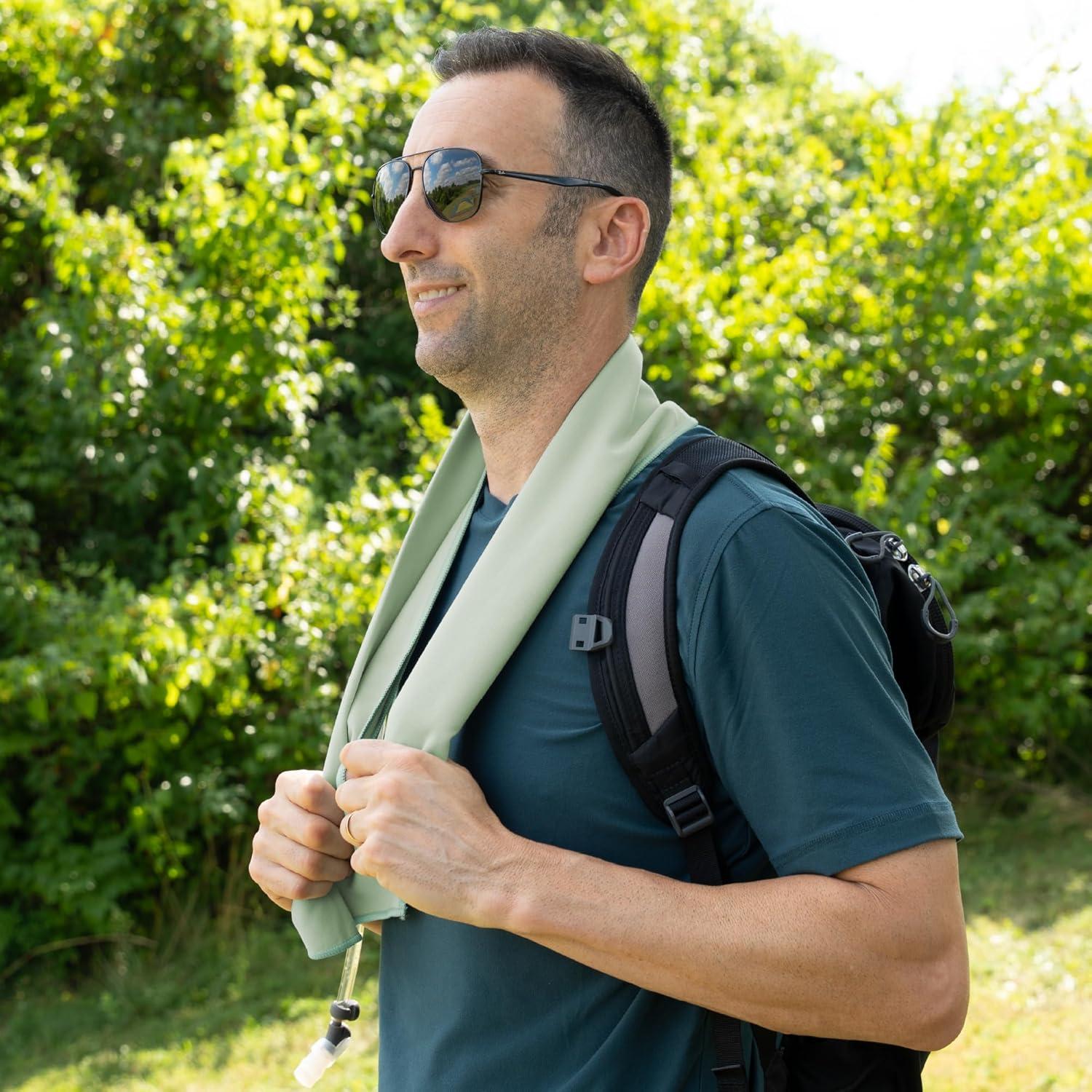 Toalla de Gimnasio S&T INC. Microfibra 30x101 cm Verde Salvia