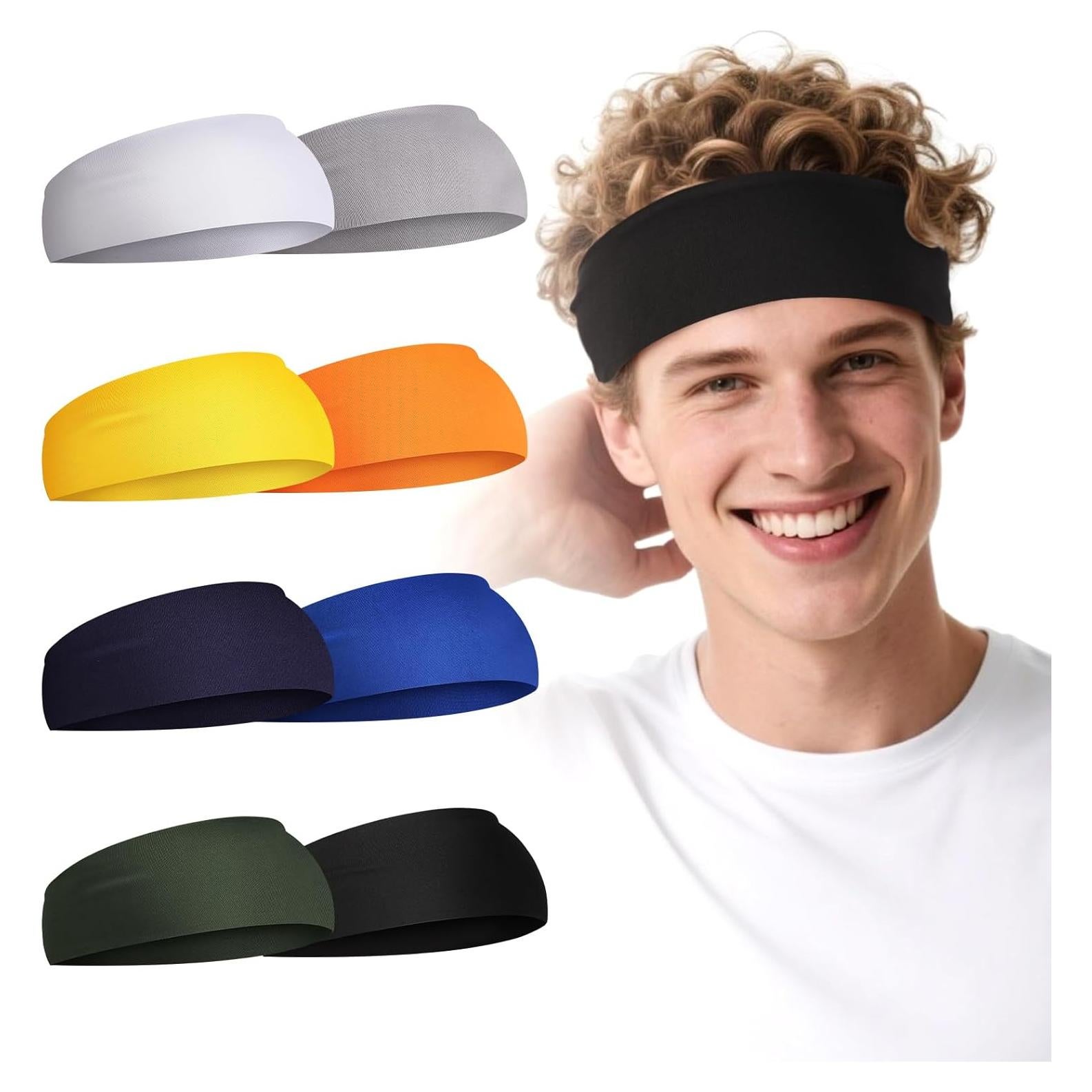 8 Cintas Deportivas Bneykrir para Hombres - Absorbentes y Cómodas