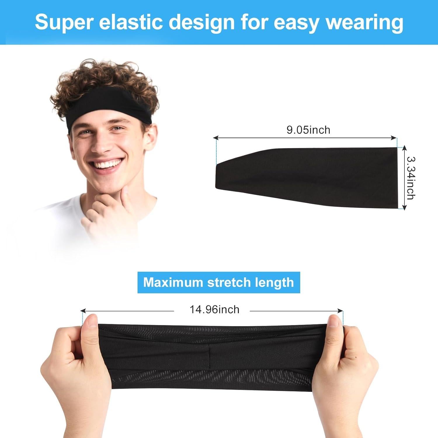 8 Cintas Deportivas Bneykrir para Hombres - Absorbentes y Cómodas