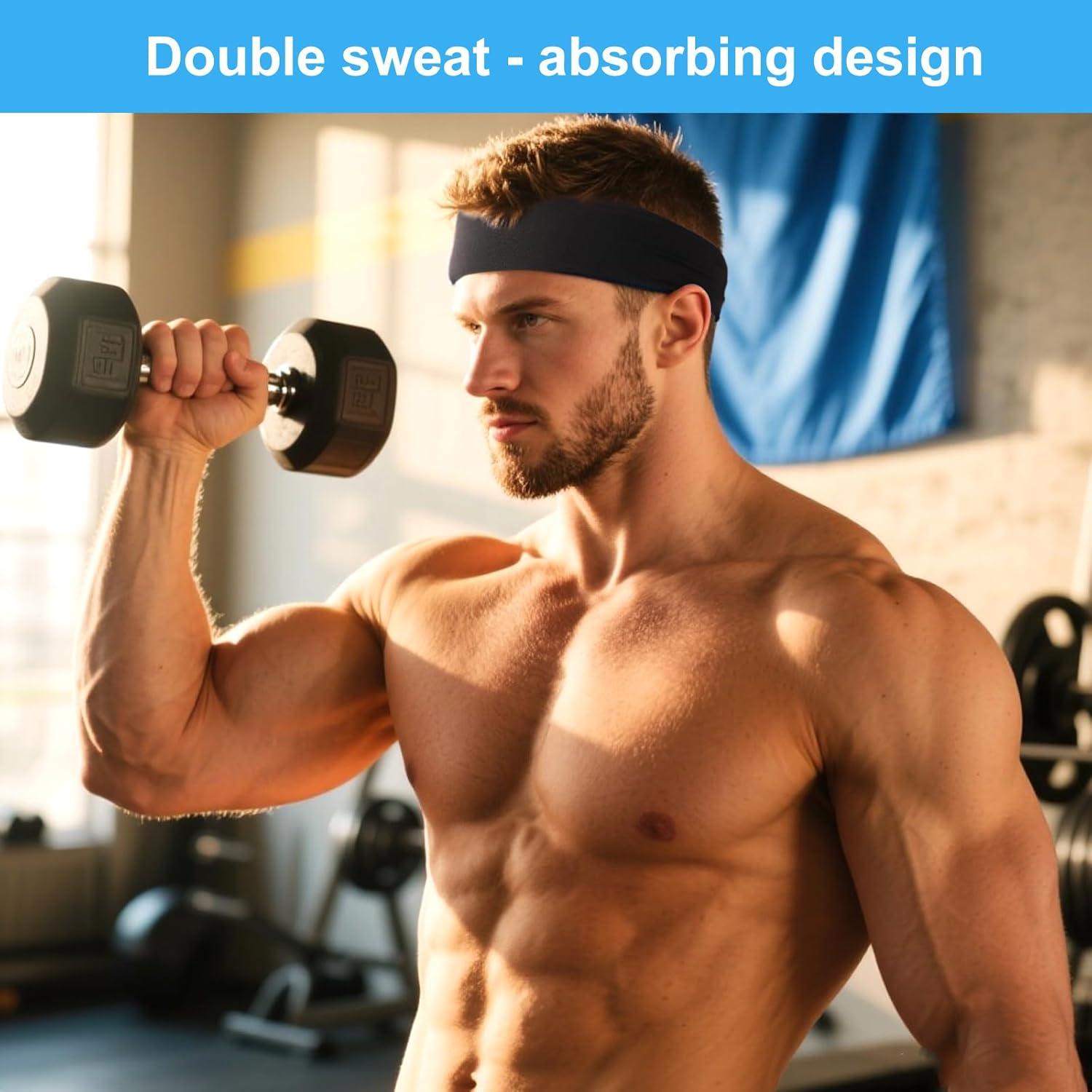 8 Cintas Deportivas Bneykrir para Hombres - Absorbentes y Cómodas