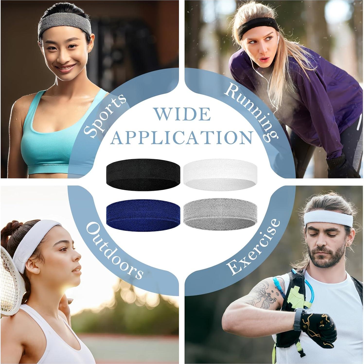 Paquete de 4 bandas de sudor PEASUG para deporte unisex