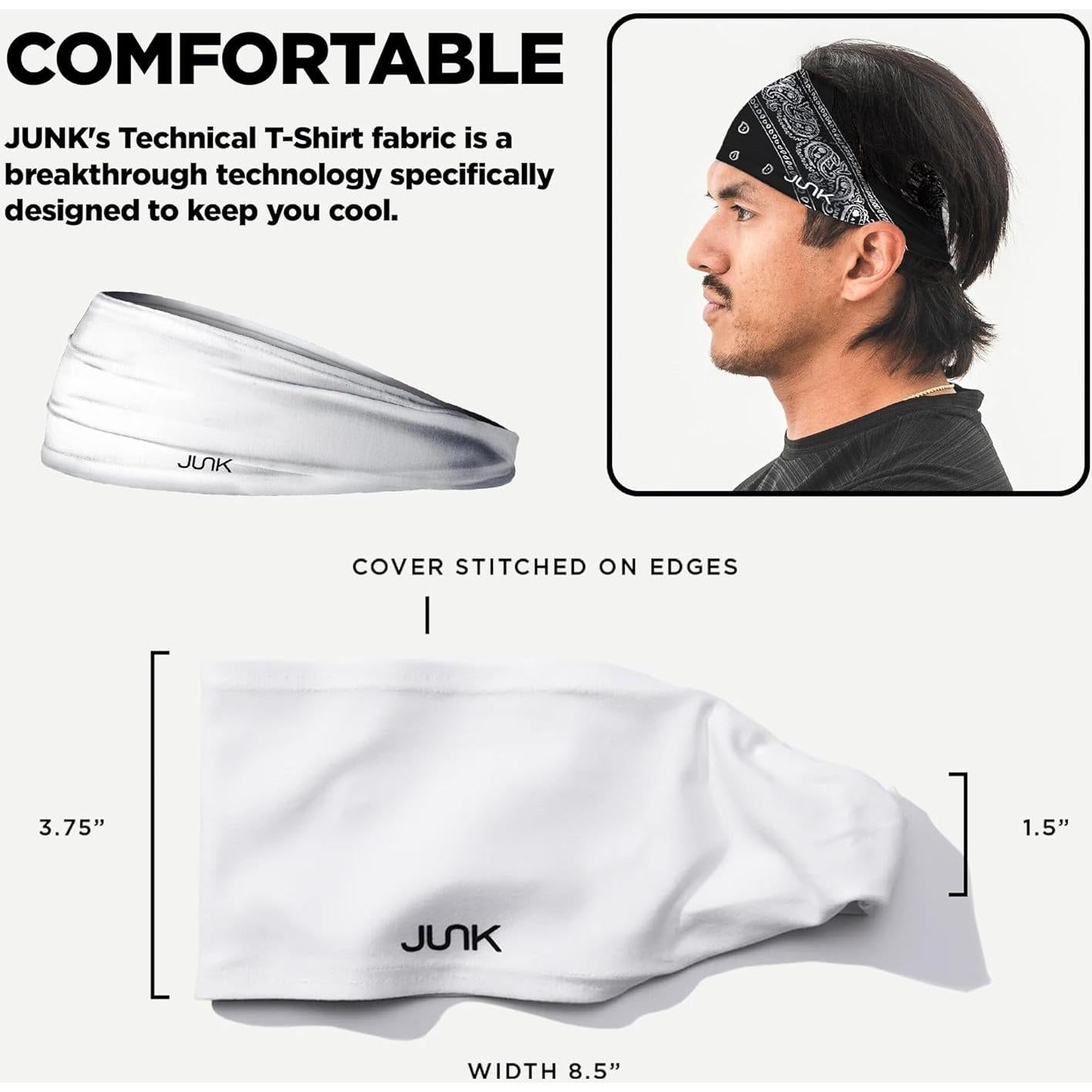Banda para la Cabeza JUNK Brands Big Bang Lite - Antideslizante, Transpirable, Unisex