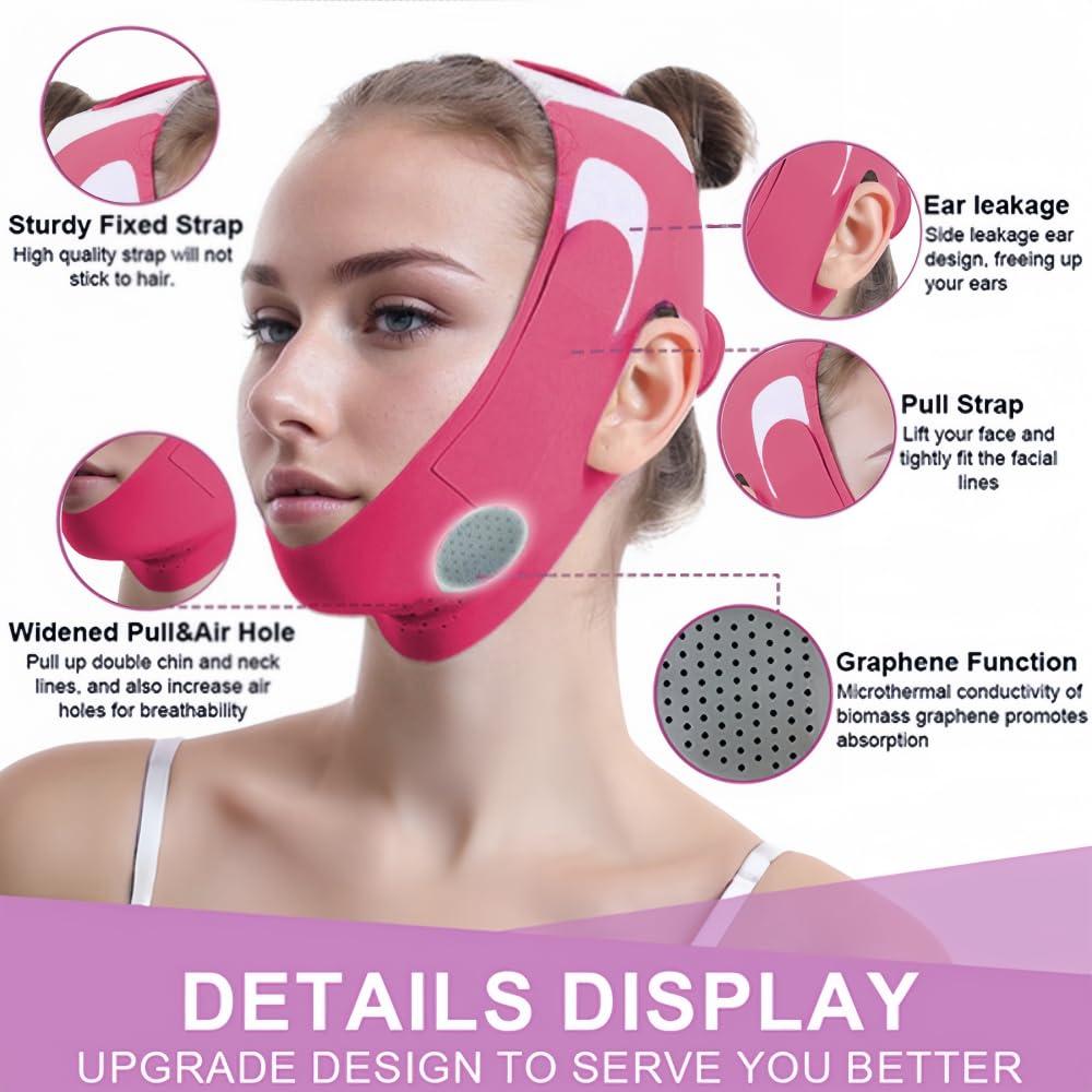 Máscara V-Line ROWMATE de Grafeno para Doble Papada - Pequeña Roja