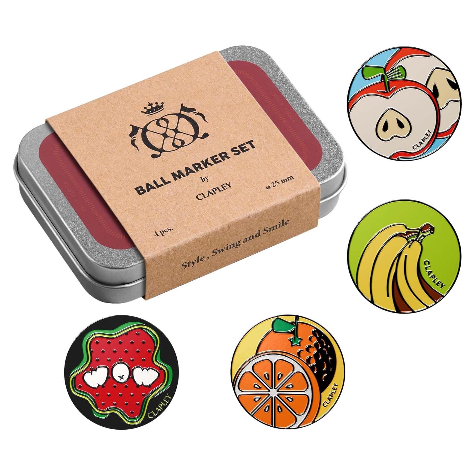 Marcadores de Pelota CLAPLEY Golf Acero Inoxidable 4 Piezas