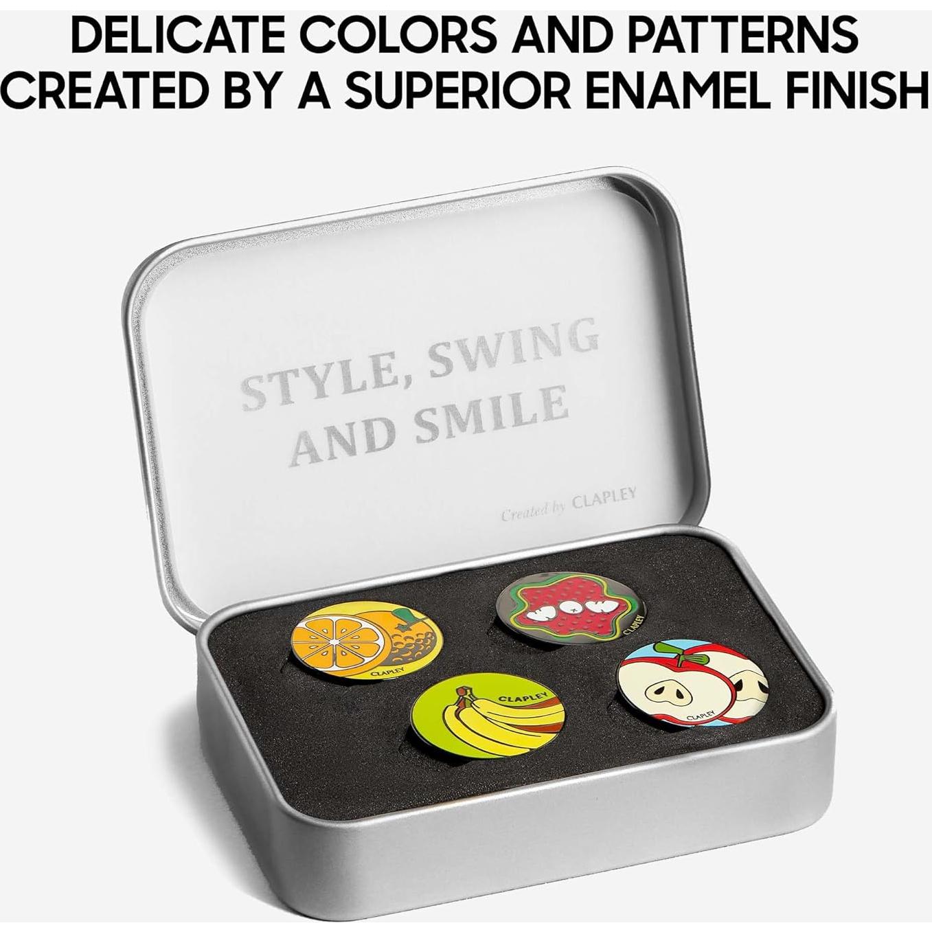 Marcadores de Pelota CLAPLEY Golf Acero Inoxidable 4 Piezas