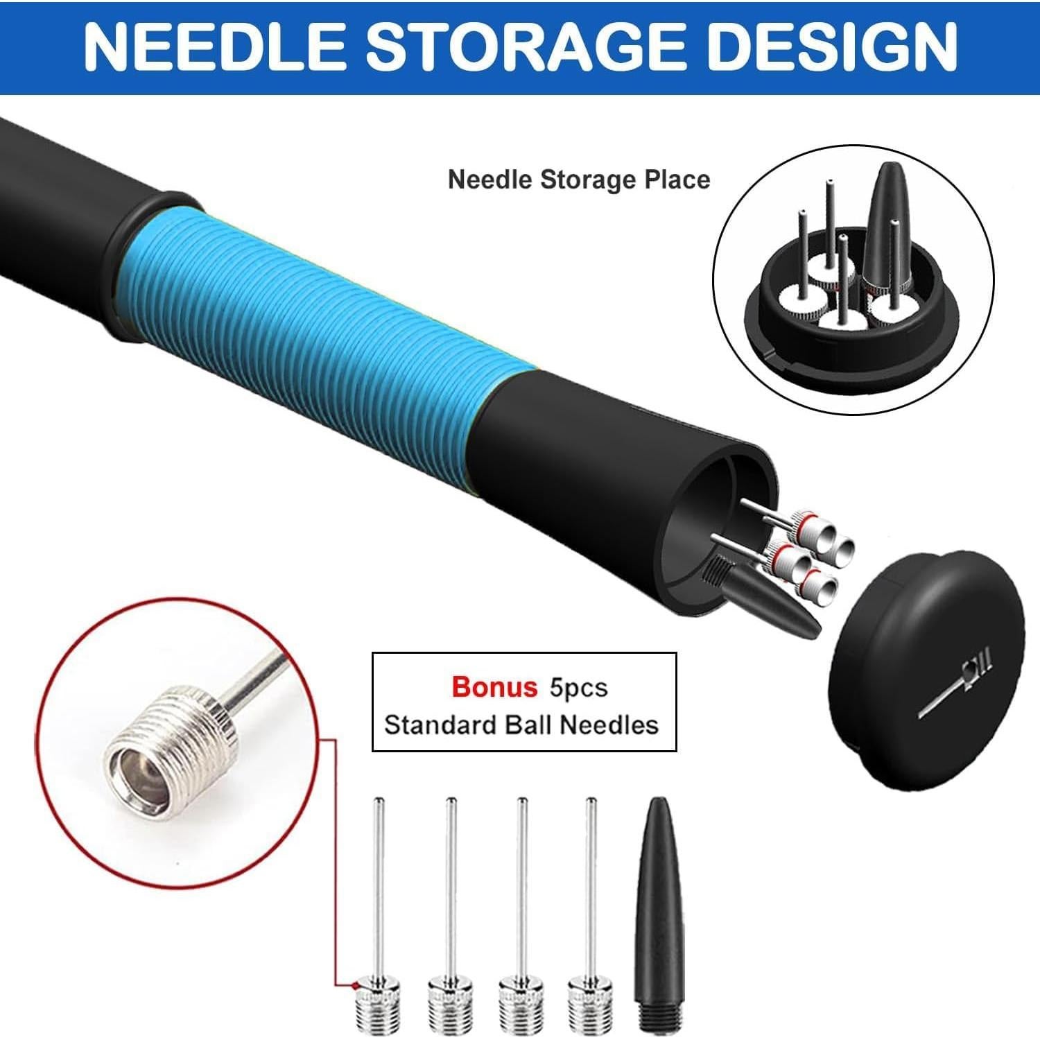 Bomba de Pelotas Manual Fenxyo con 5 Agujas y Almacenamiento