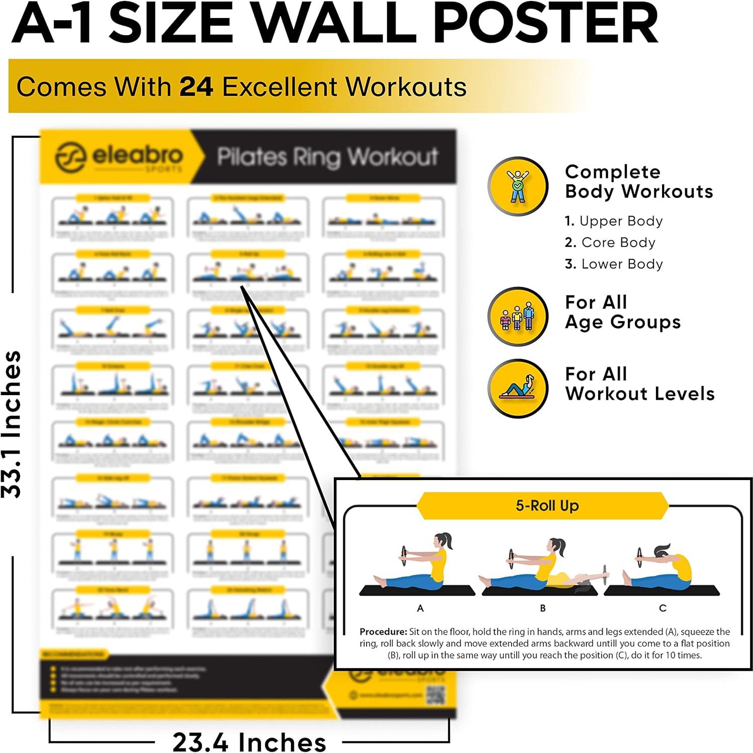 Anillo de Pilates Eleabro Sports 35.56 cm con Póster A1