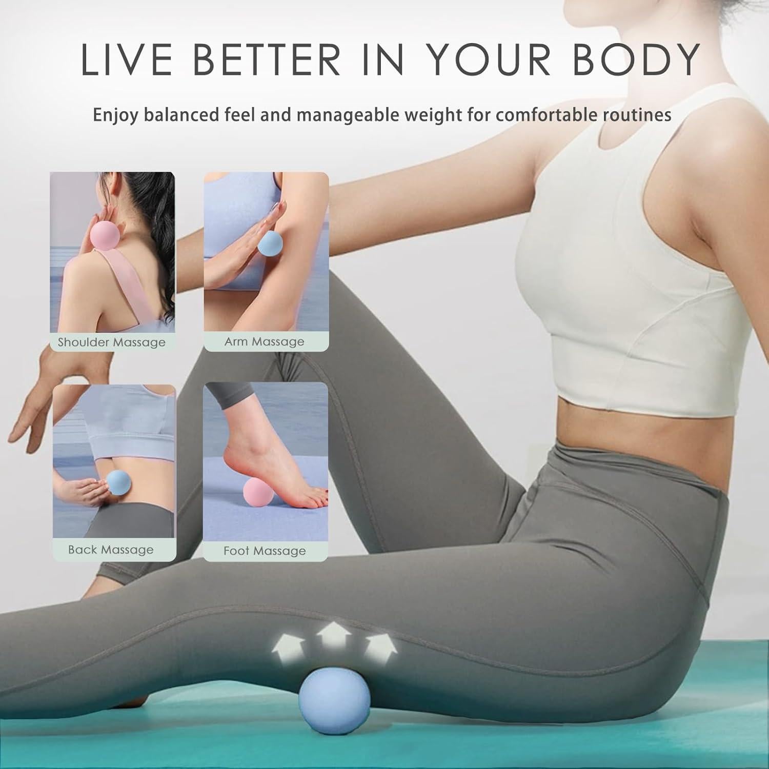 Pelotas de Masaje para Yoga JIEJUNJIE - Liberación Miofascial