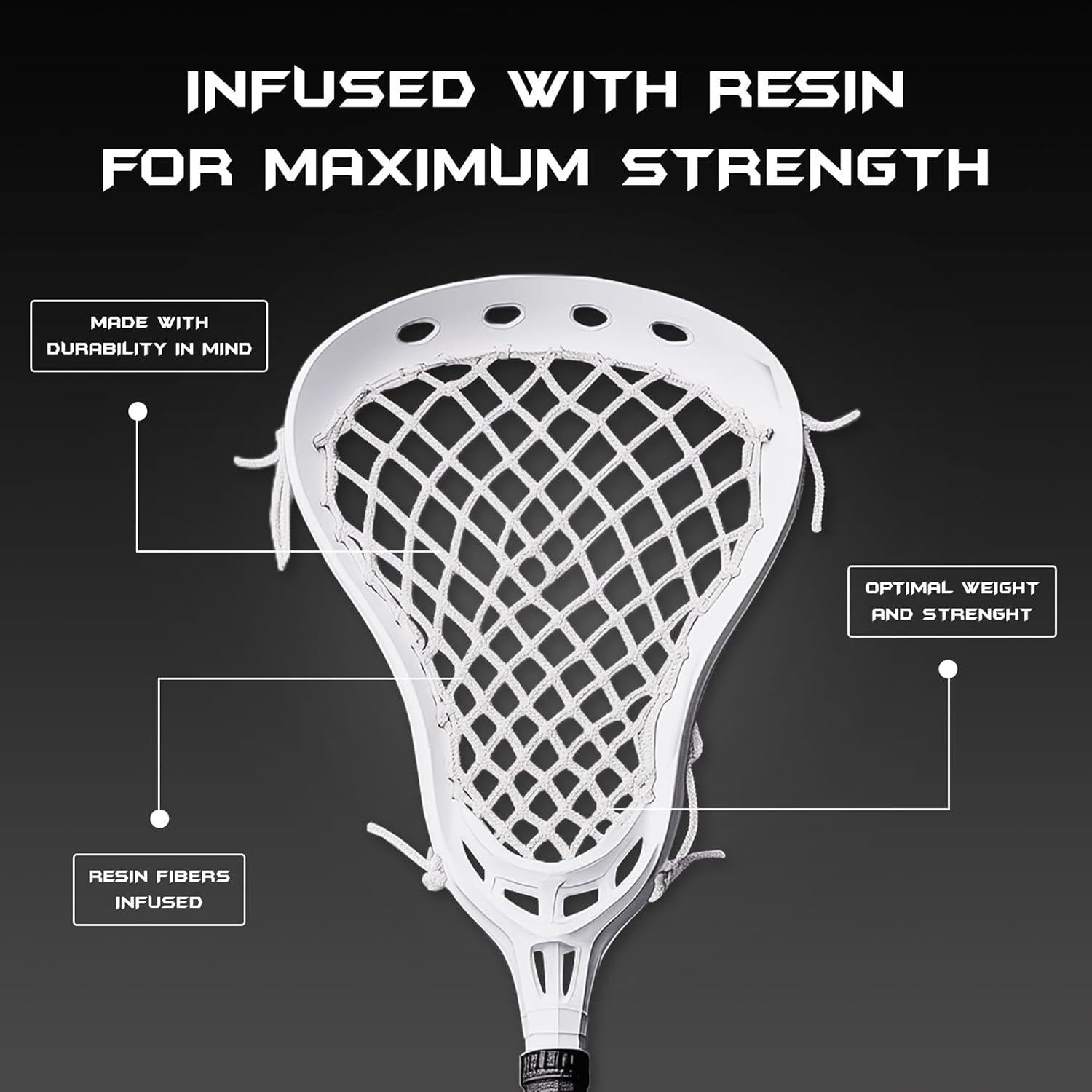 Malla de Lacrosse Semi-Suave Shark Lax - Alta Durabilidad y Control