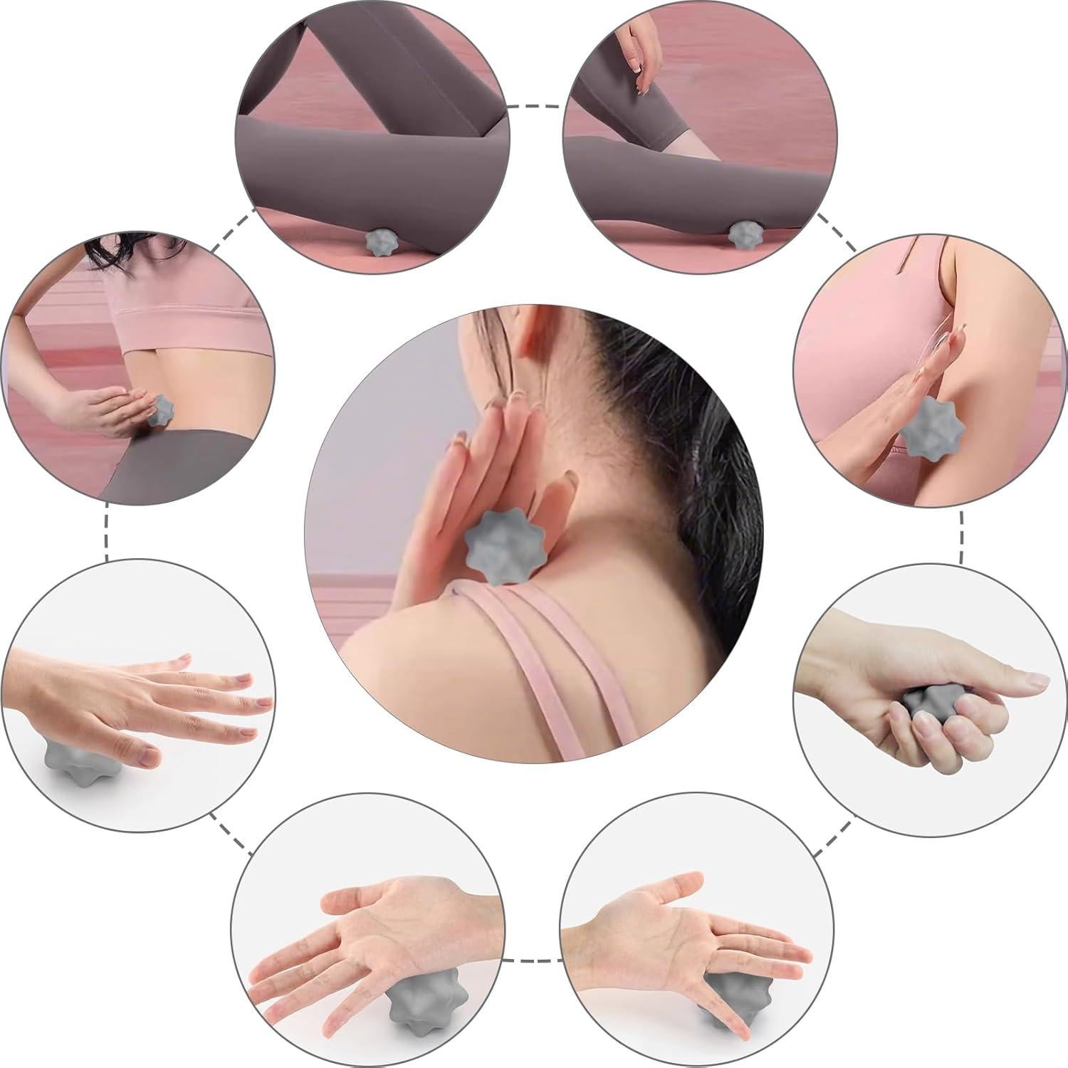 Juego de Pelotas de Masaje JIEJUNJIE - 3 Silicona Terapia