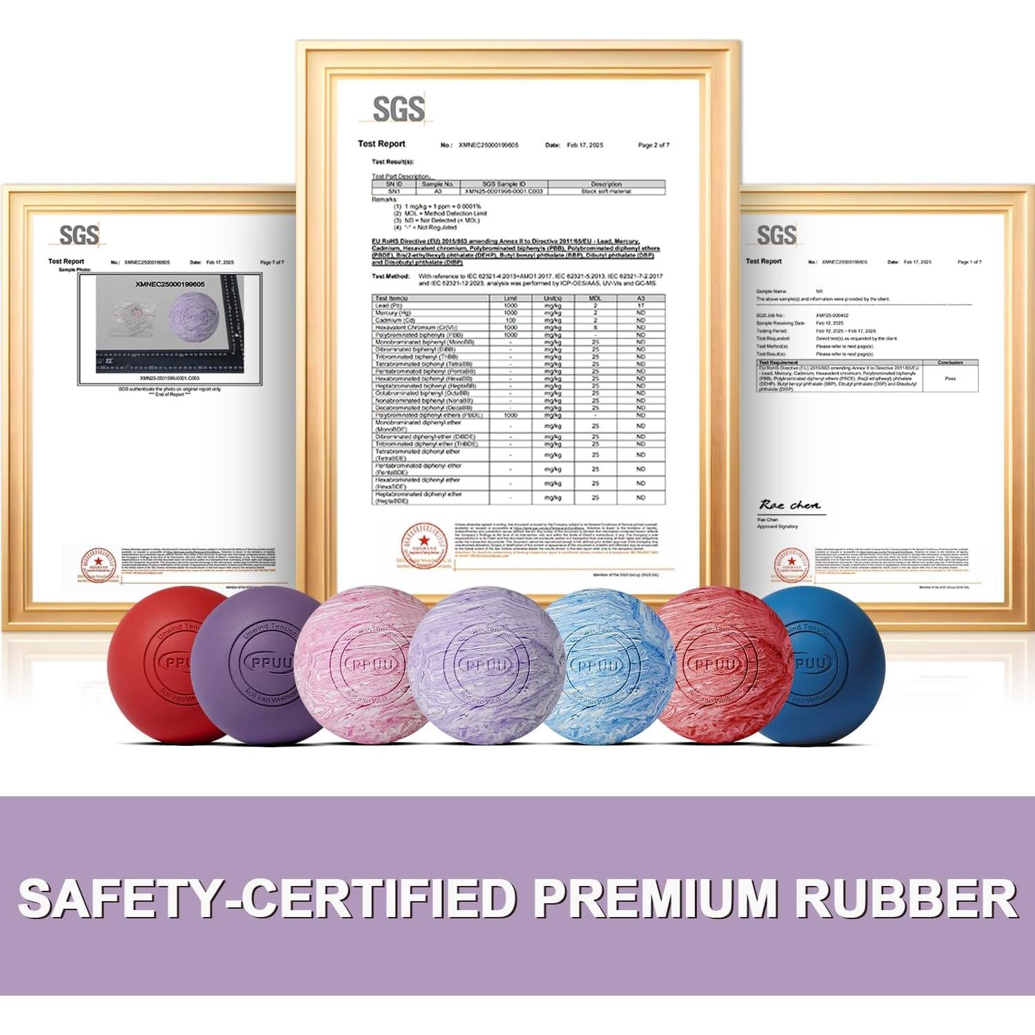 Bola de Masaje Lacrosse PPUU 6.35 cm para Alivio Muscular