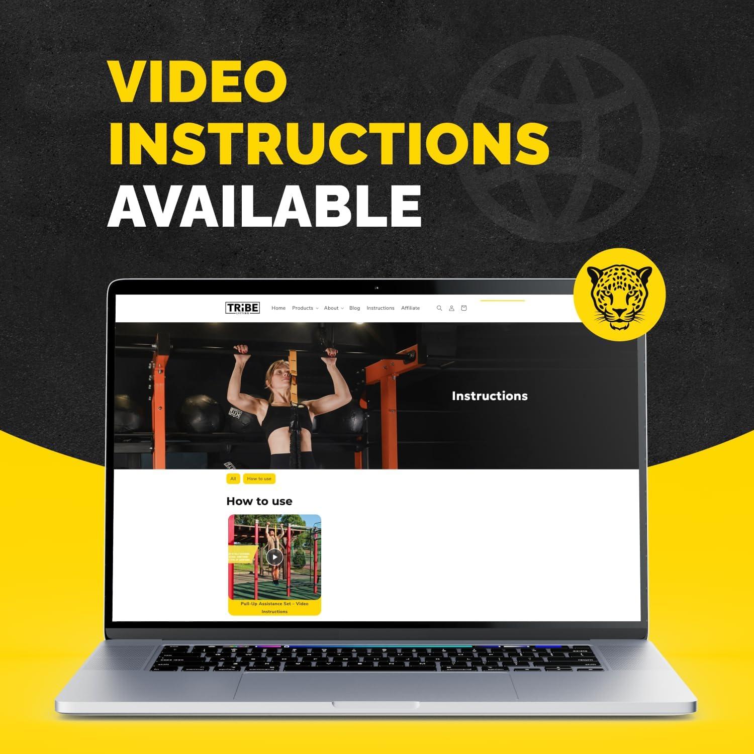 Juego de Bandas de Asistencia para Dominadas Tribe Lifting - 4 Bandas Ajustables de 22.68 kg