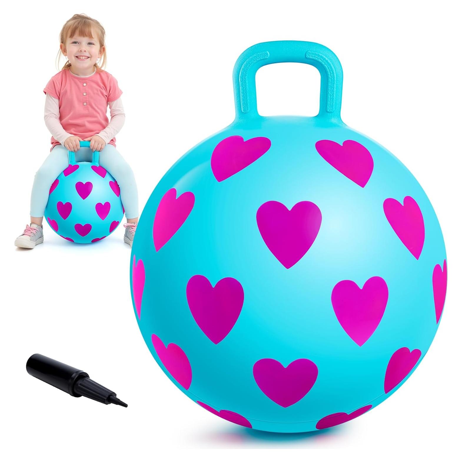 Bola Saltarina EVERICH 40cm Corazón Azul para Niños 3-6 años