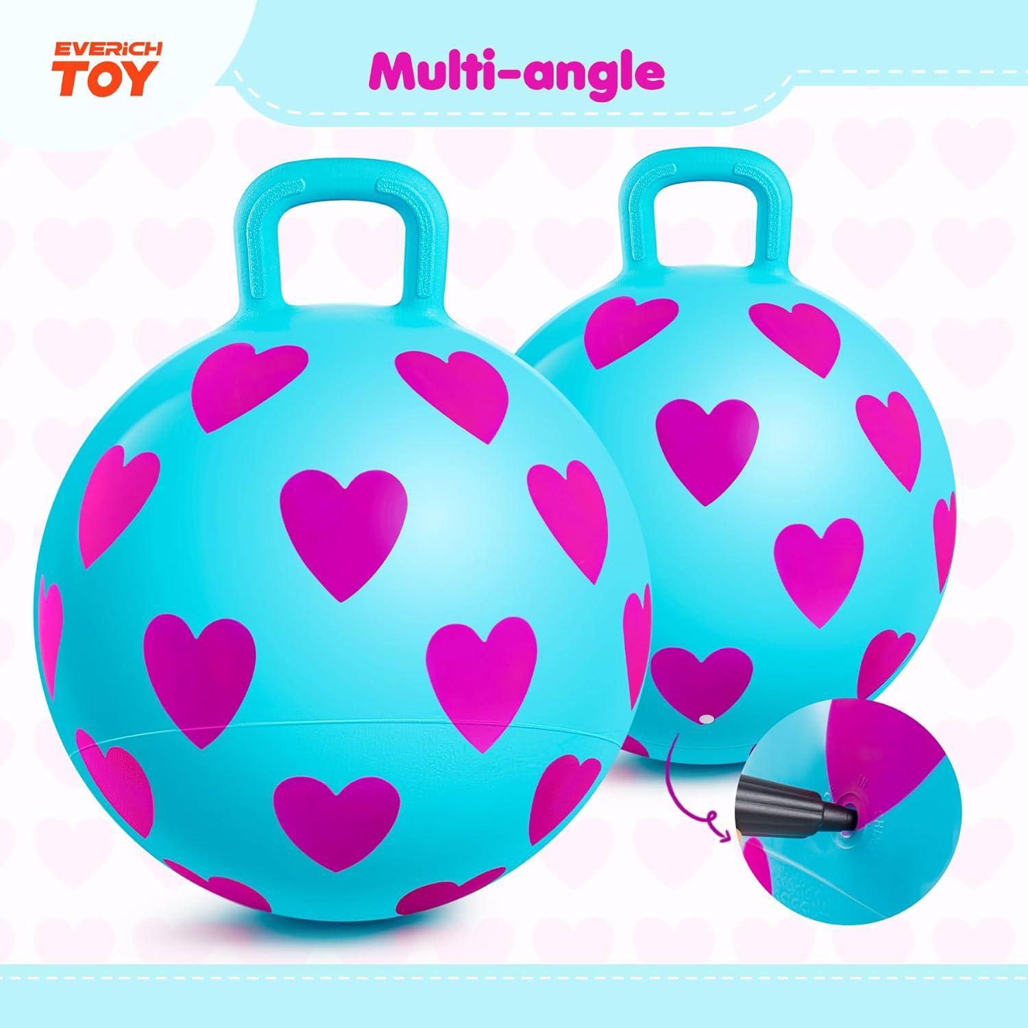 Bola Saltarina EVERICH 40cm Corazón Azul para Niños 3-6 años