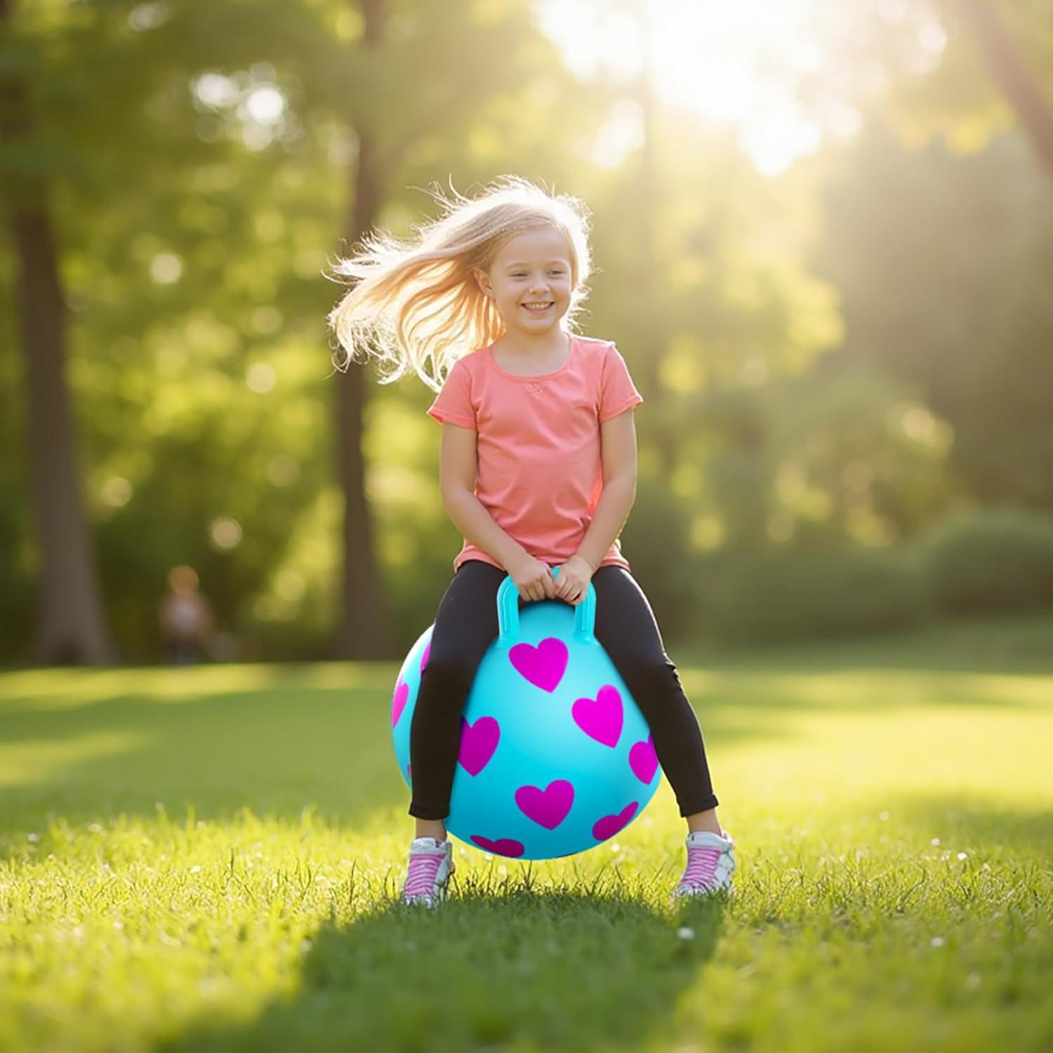 Bola Saltarina EVERICH 40cm Corazón Azul para Niños 3-6 años