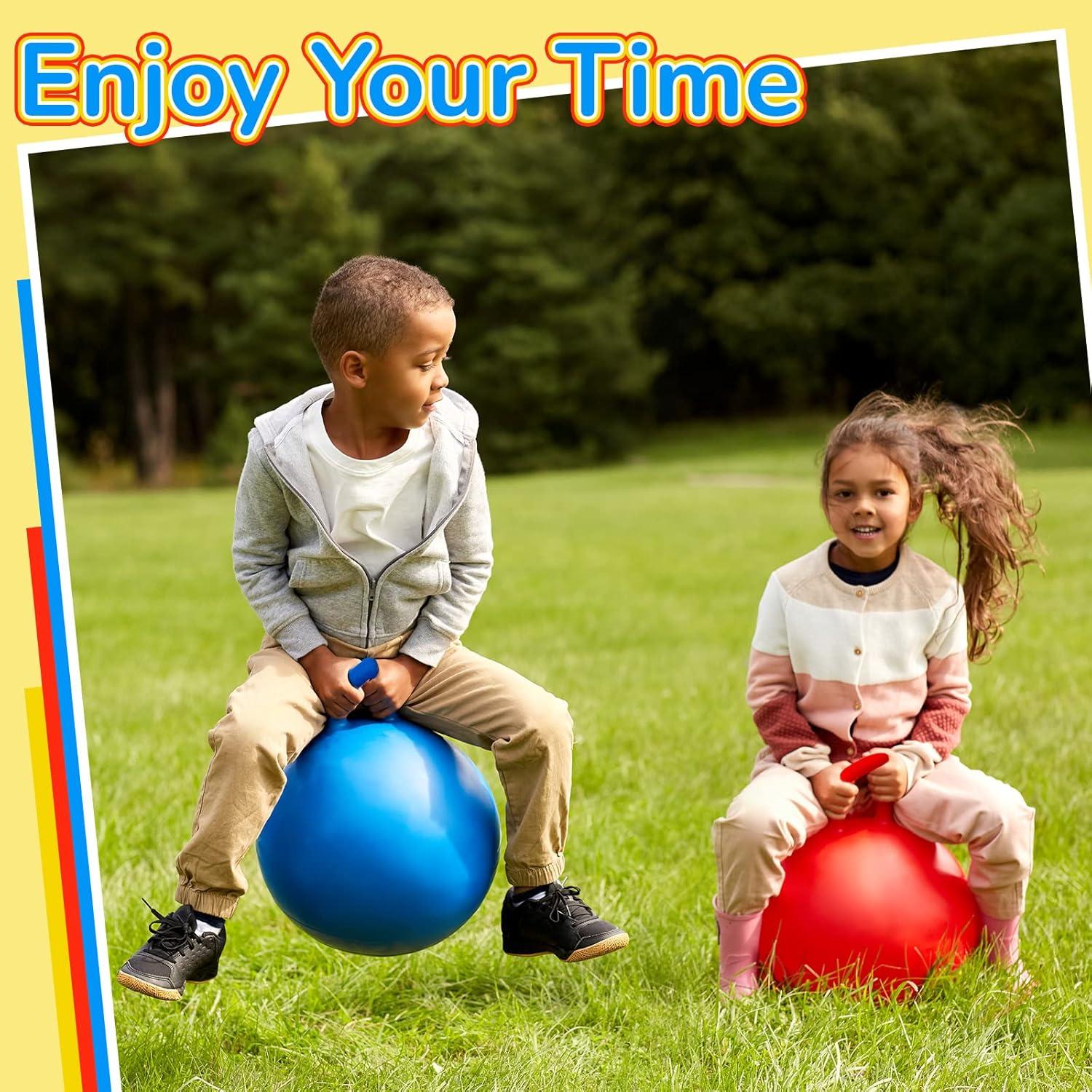 Bola Saltarina Inflable Lewtemi 45 cm con Mangos - 3 Pcs