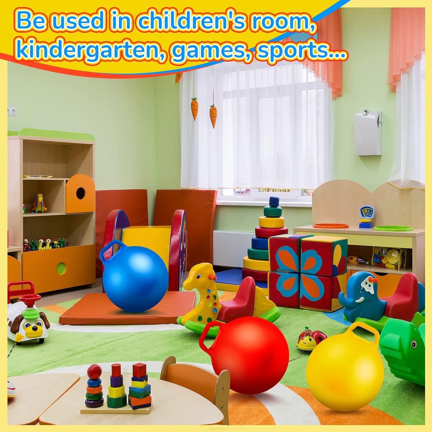 Bola Saltarina Inflable Lewtemi 45 cm con Mangos - 3 Pcs