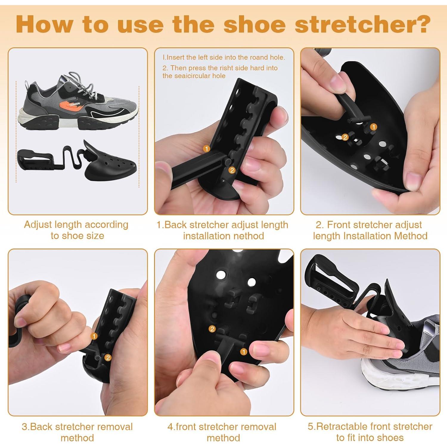 Árboles para Zapatos Ajustables 3 Pares Hombre Mujer Negro