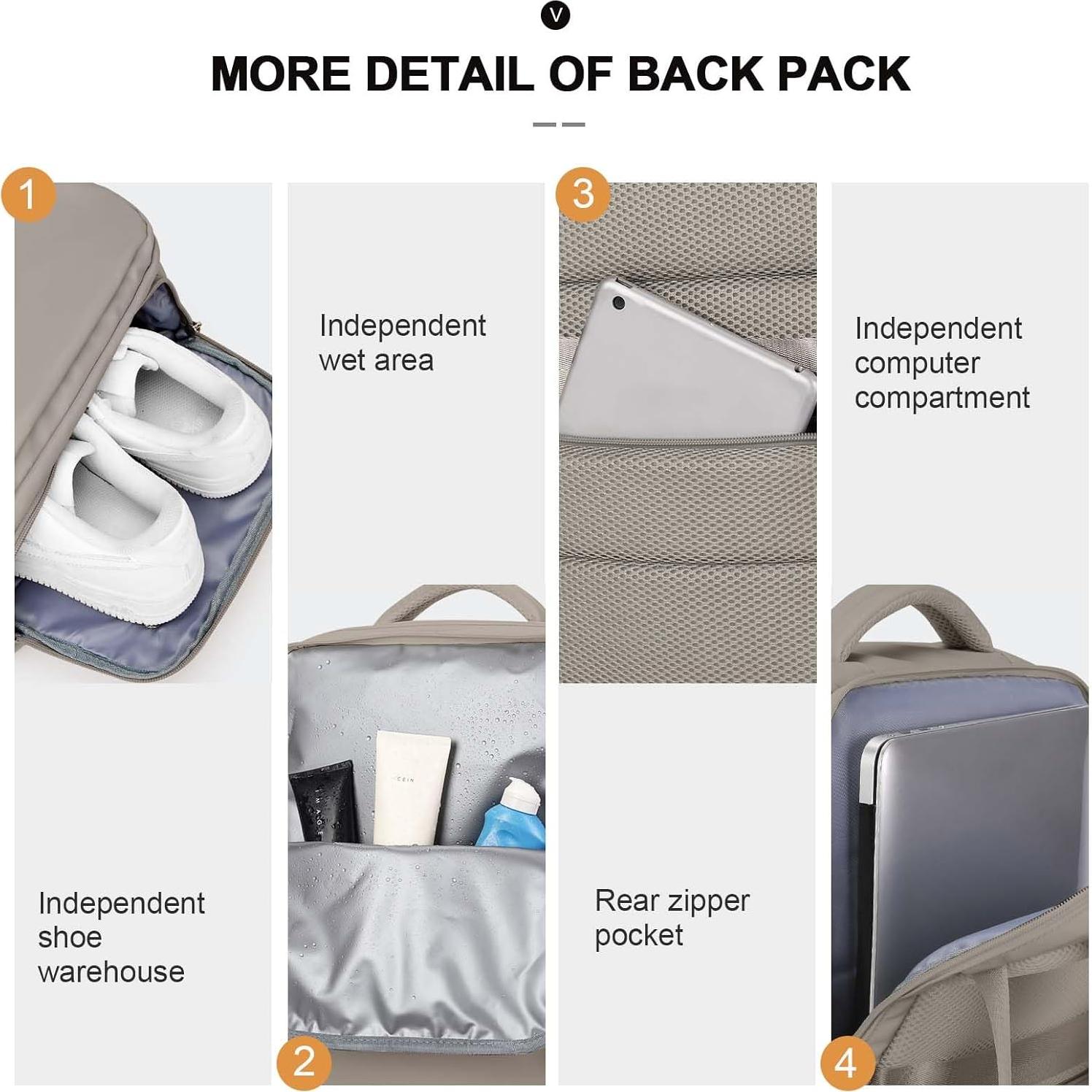 Mochila de Vacío UPPACK 31L con Puerto USB y Compartimentos